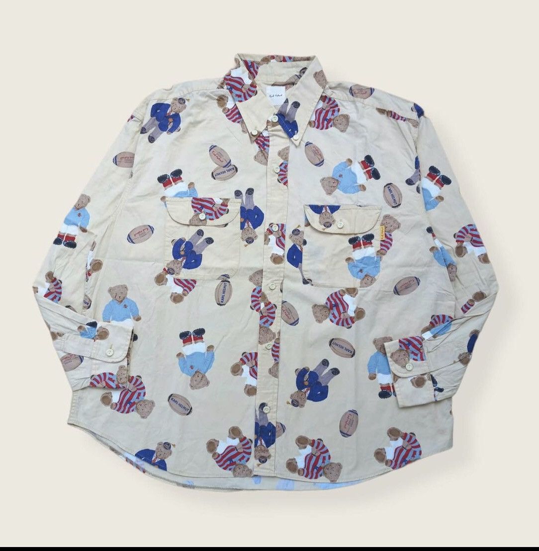 image of karl Helmut Bear Printed Made In Japan in Cream, Men's (Size Large)
