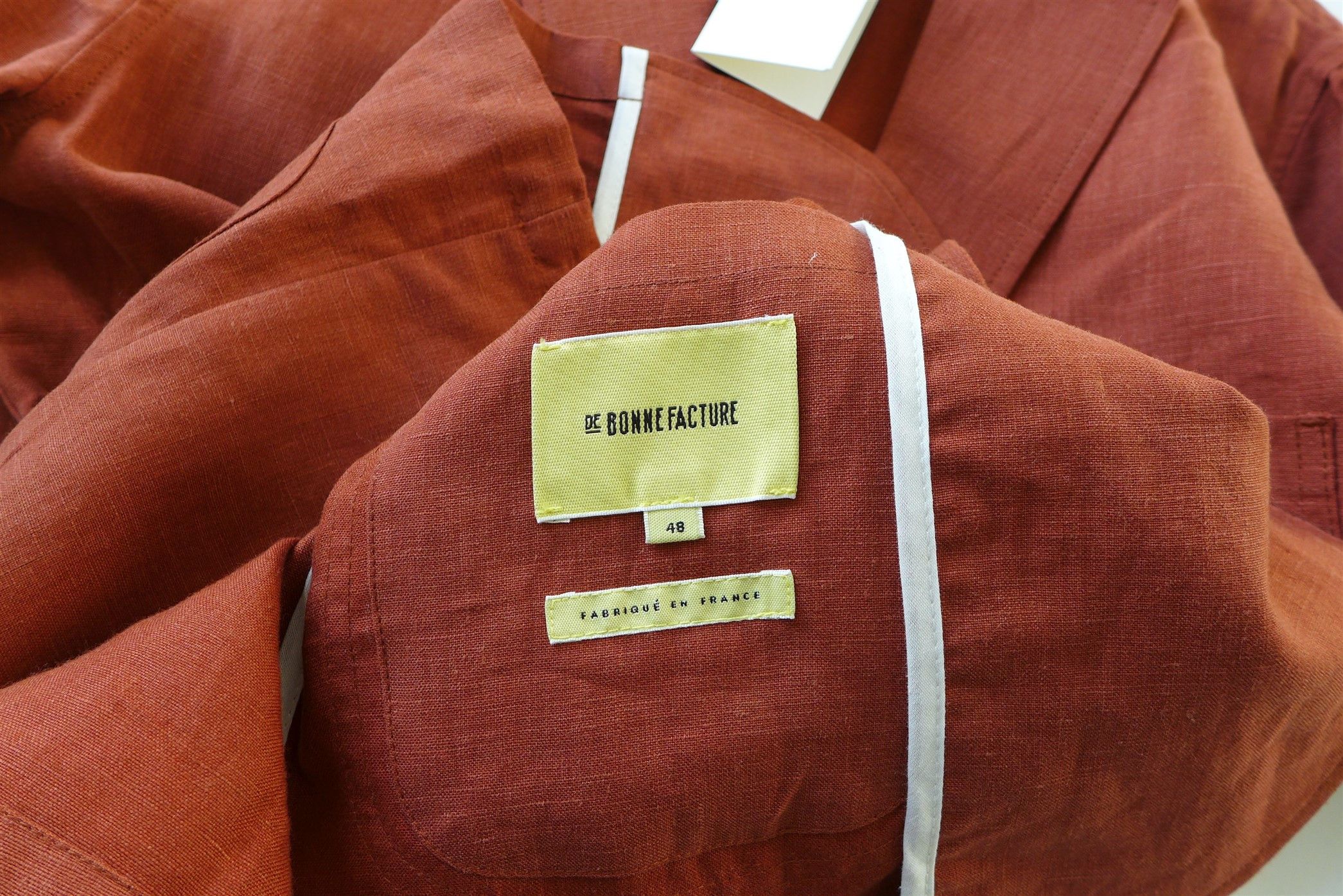 De Bonne Facture De Bonne Facture Relaxed Jacket - Clay Red Brushed Linen Size US M / EU 48-50 / 2 - 14 Thumbnail