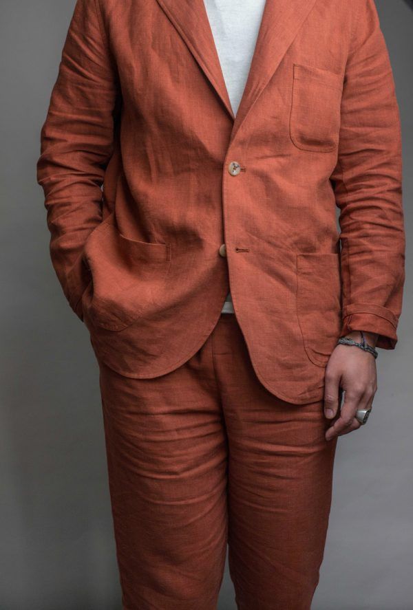 De Bonne Facture De Bonne Facture Relaxed Jacket - Clay Red Brushed Linen Size US M / EU 48-50 / 2 - 5 Thumbnail