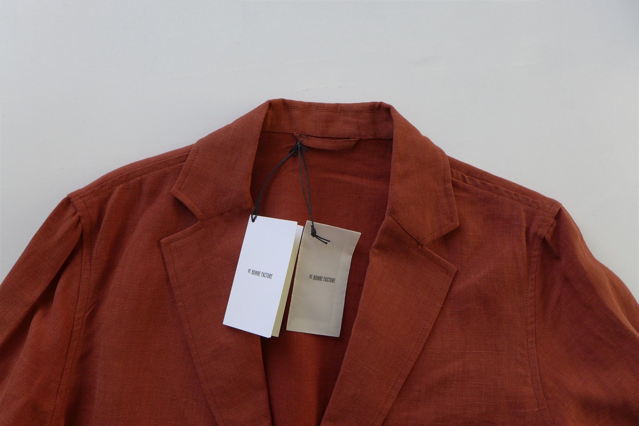 De Bonne Facture De Bonne Facture Relaxed Jacket - Clay Red Brushed Linen Size US M / EU 48-50 / 2 - 11 Thumbnail