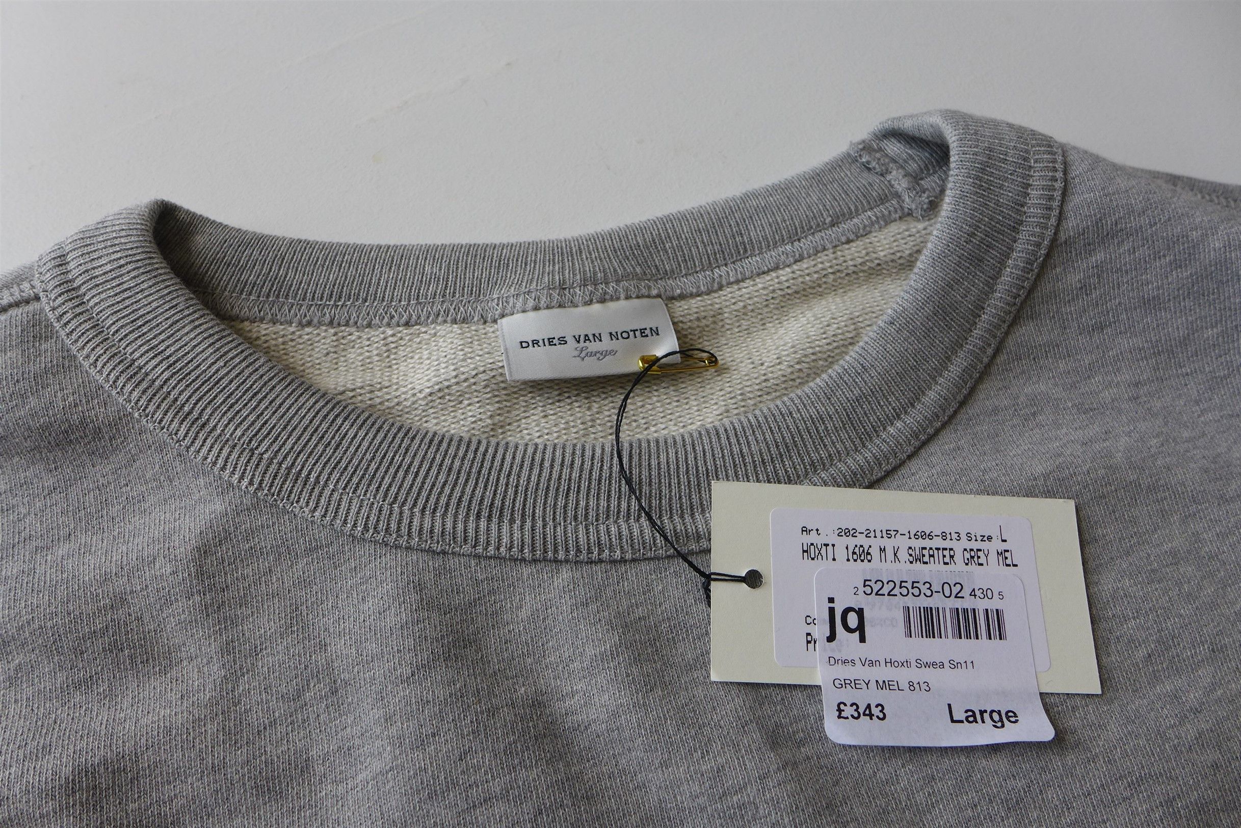 Dries Van Noten Dries Van Noten Hoxti Sweatshirt - Grey Melange Size US L / EU 52-54 / 3 - 6 Thumbnail