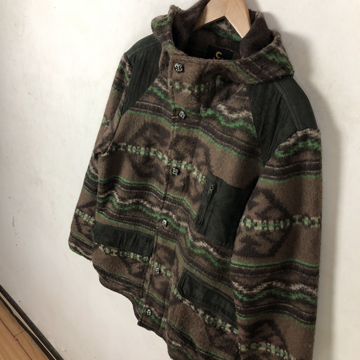 Japanese Brand NAVAJO DESIGN SURVIVAL JACKET PRINTED FLEECE MULTI POCKET Size US M / EU 48-50 / 2 - 4 Thumbnail