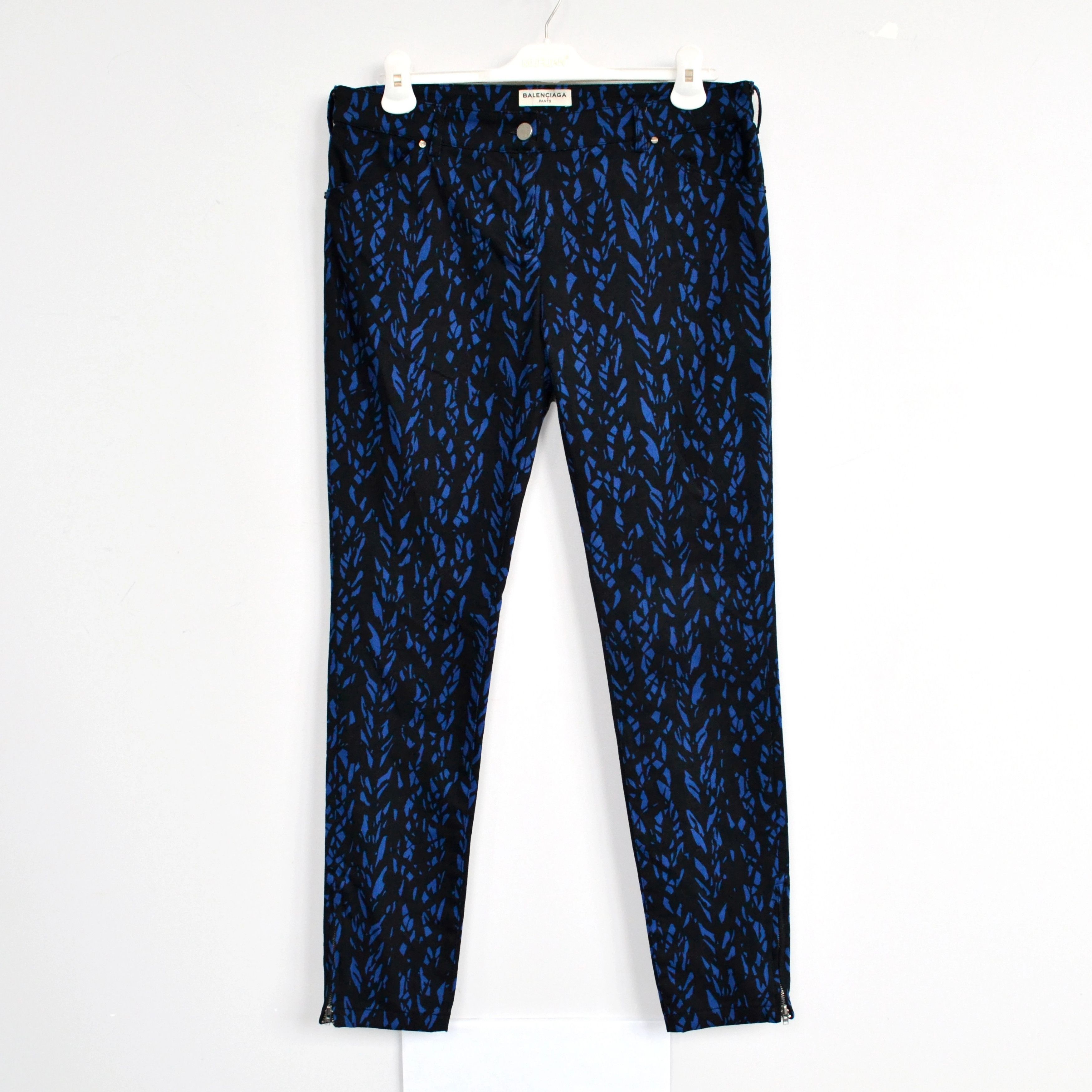 Balenciaga Balenciaga Pants Jeans Black Blue Print Trousers Cotton Size 28" / US 6 / IT 42 - 2 Thumbnail