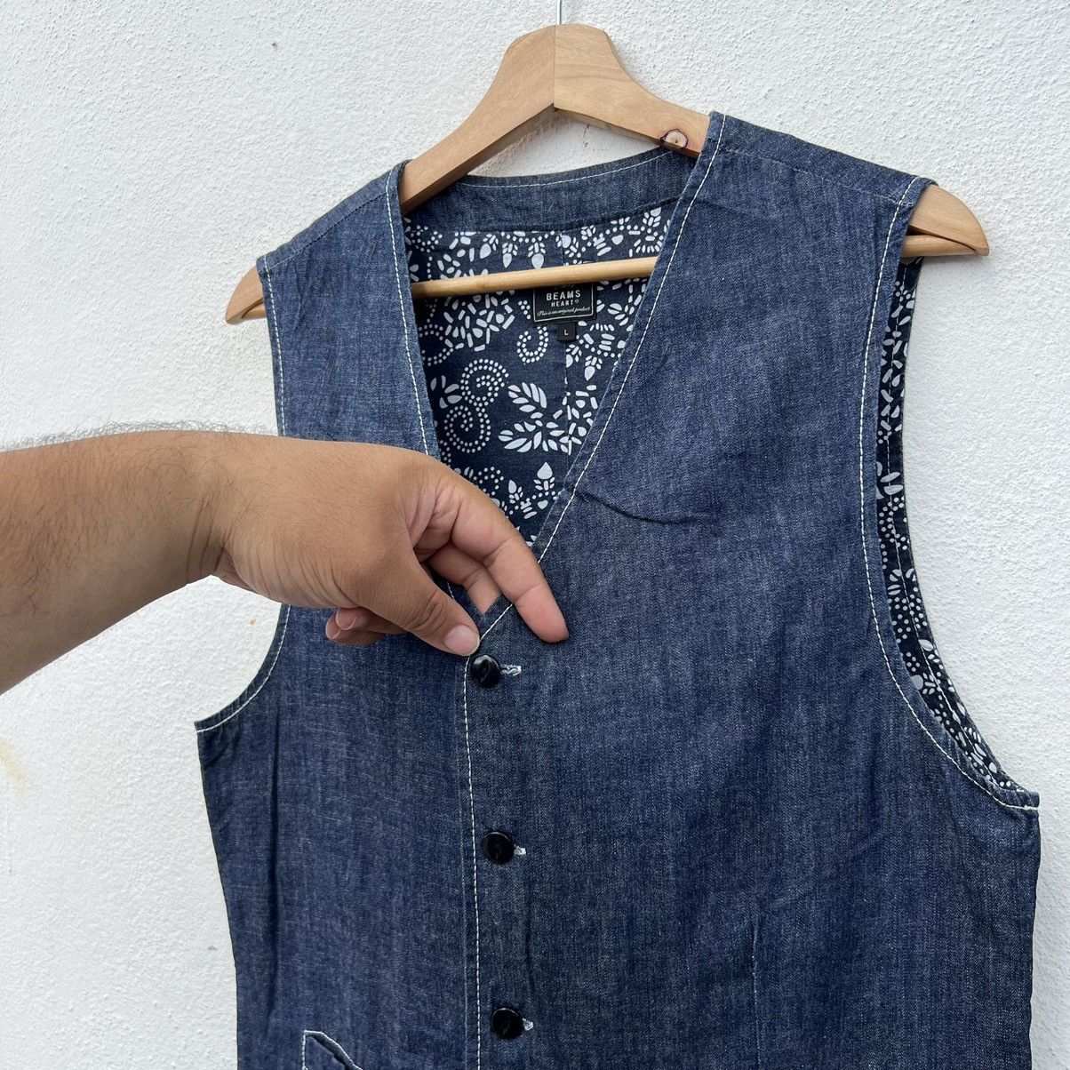 Beams Plus DENIM DESIGN RARE LINING TANK TOP VEST BEAMS HEART Size US L / EU 52-54 / 3 - 5 Thumbnail