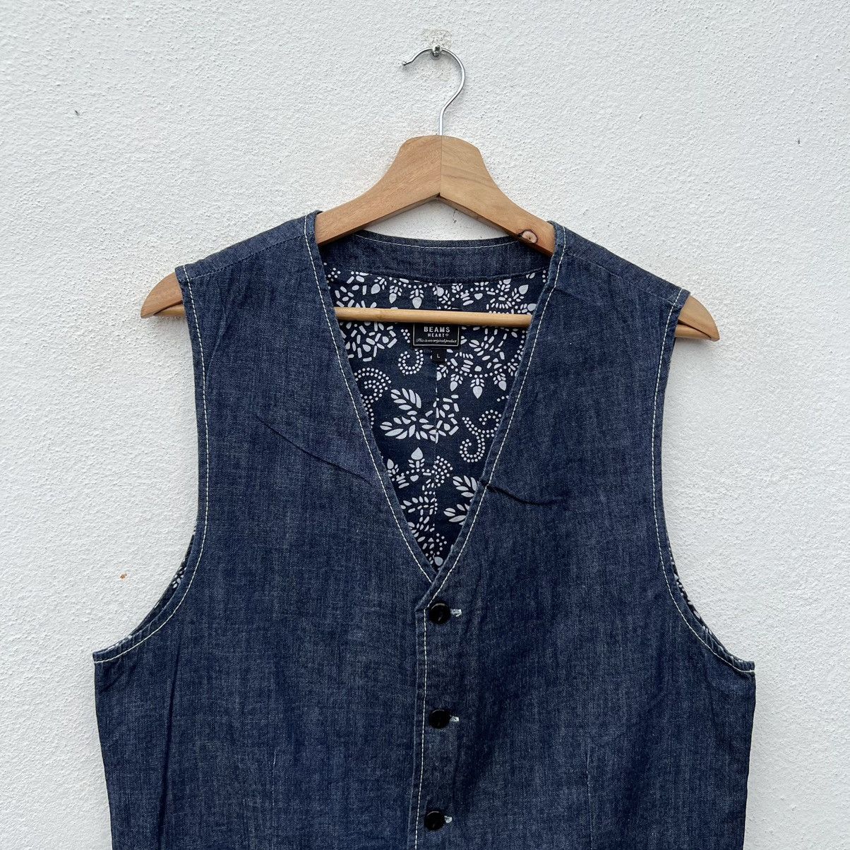 Beams Plus DENIM DESIGN RARE LINING TANK TOP VEST BEAMS HEART Size US L / EU 52-54 / 3 - 3 Thumbnail
