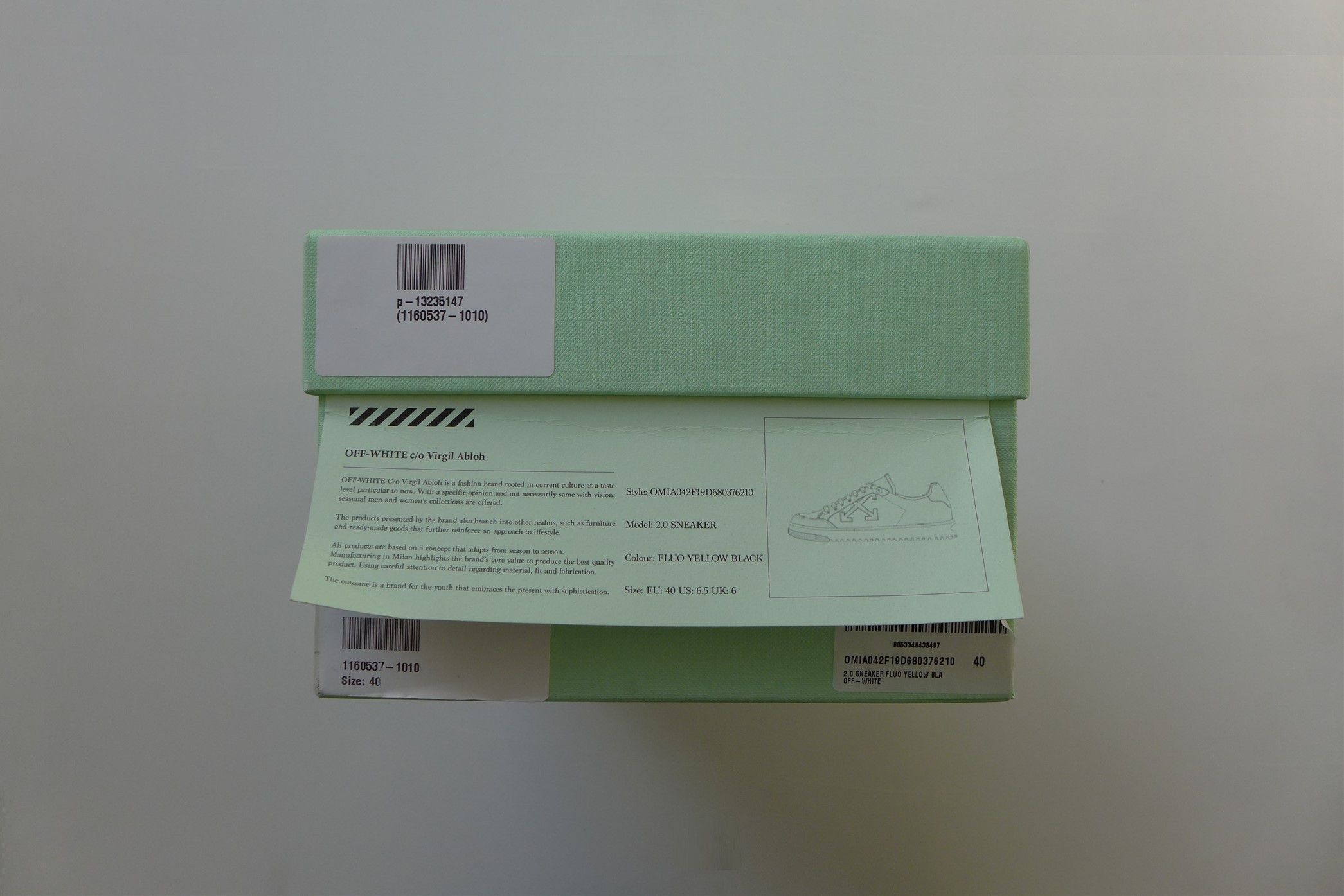 Off-White Off-White 2.0 Canvas Sneakers - Yellow Size US 6.5 / EU 39-40 - 19 Thumbnail