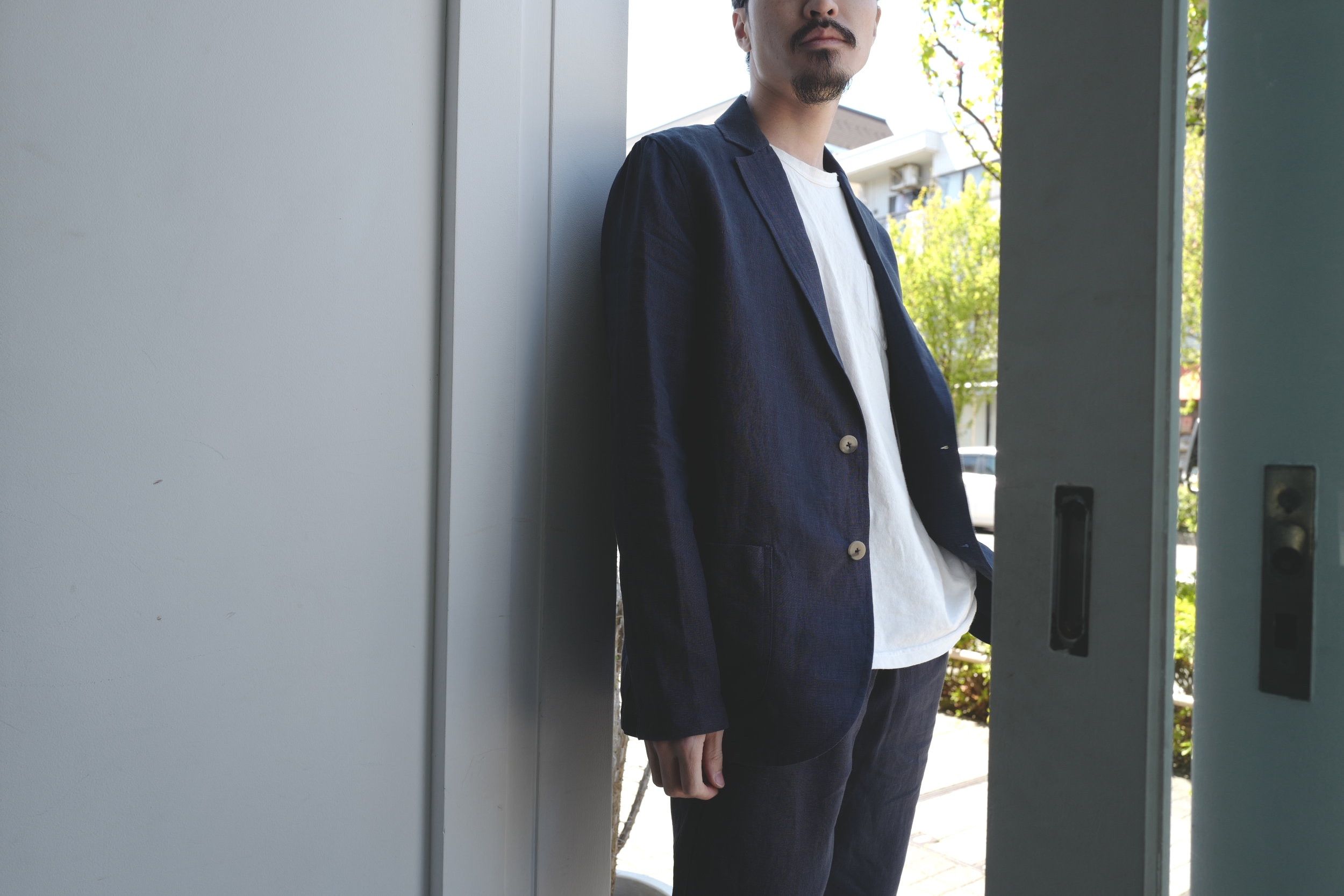De Bonne Facture De Bonne Facture Relaxed Jacket - Navy Brushed Linen Size US M / EU 48-50 / 2 - 10 Thumbnail