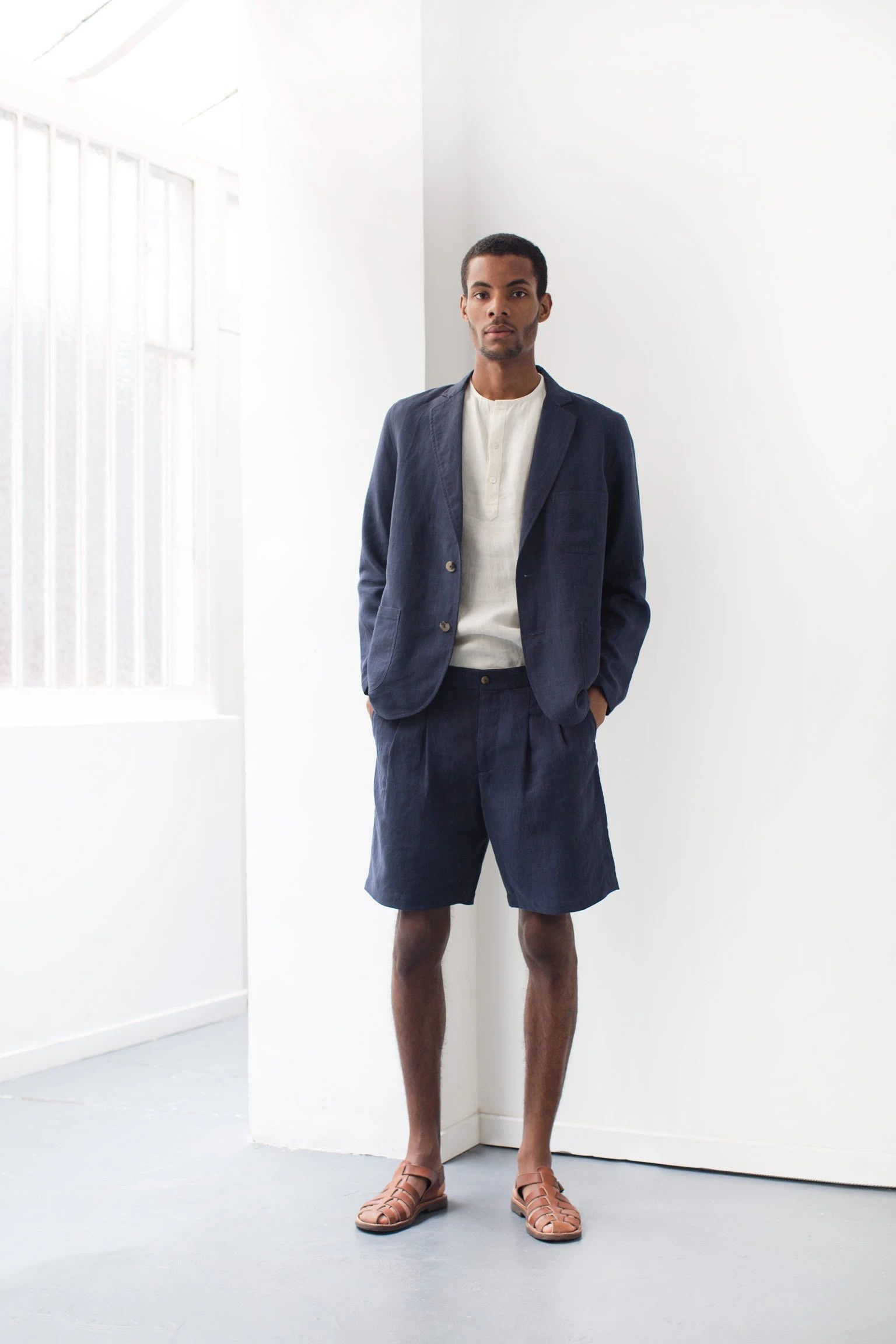 De Bonne Facture De Bonne Facture Relaxed Jacket - Navy Brushed Linen Size US M / EU 48-50 / 2 - 8 Thumbnail