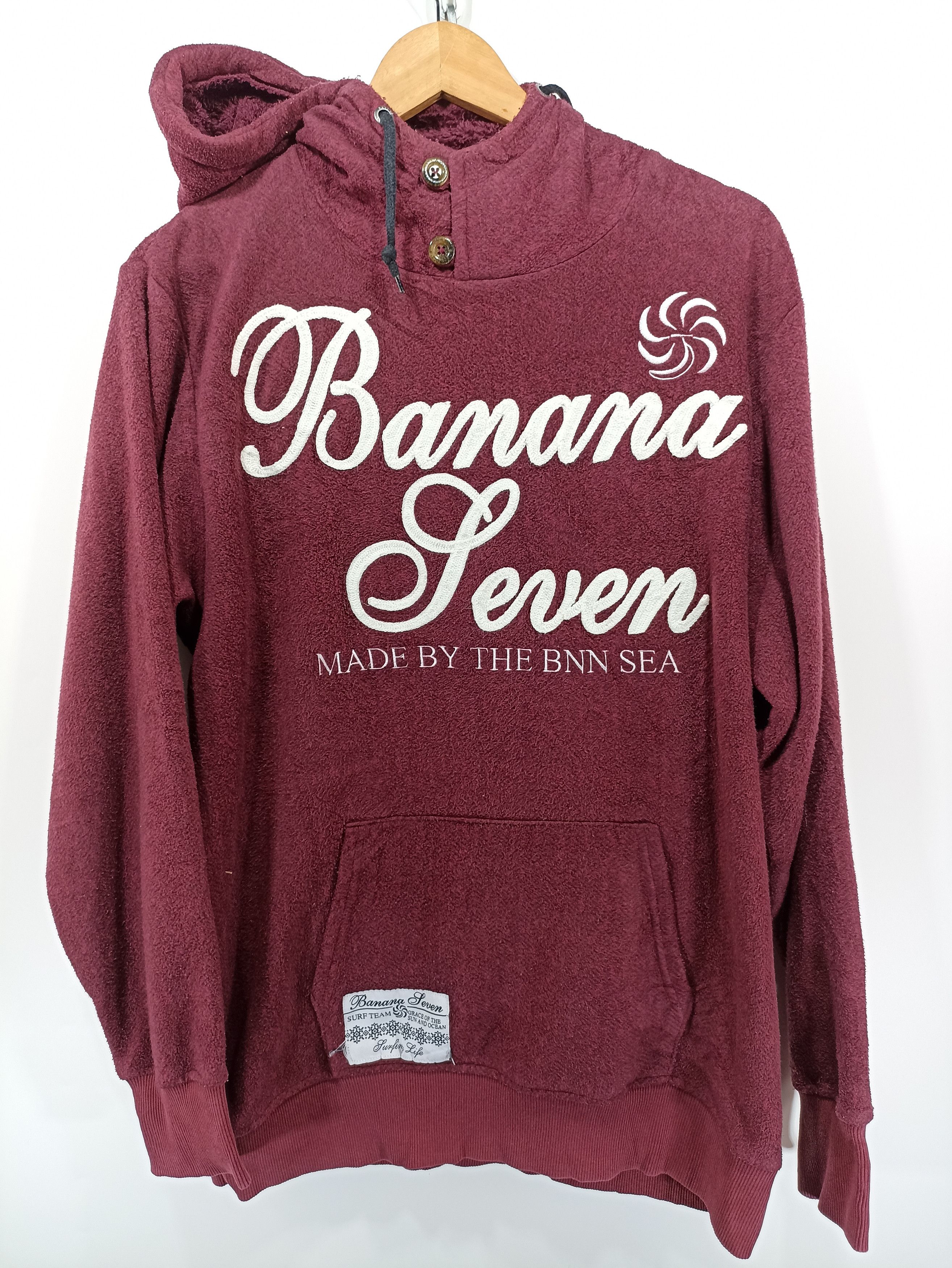 Japanese Brand × Vintage Vintage Banana Seven Fleece Sweatshirt Hooded Size US M / EU 48-50 / 2 - 1 Thumbnail