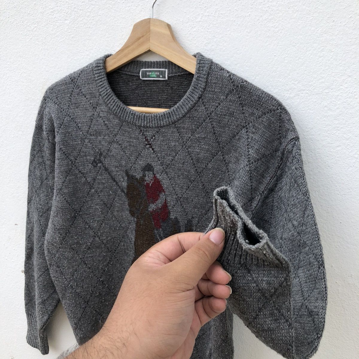 Japanese Brand TOPFLITE CLUB KNITWEAR SWEATSHIRT BIG LOGO INSPIRED BY POLO Size US M / EU 48-50 / 2 - 6 Thumbnail