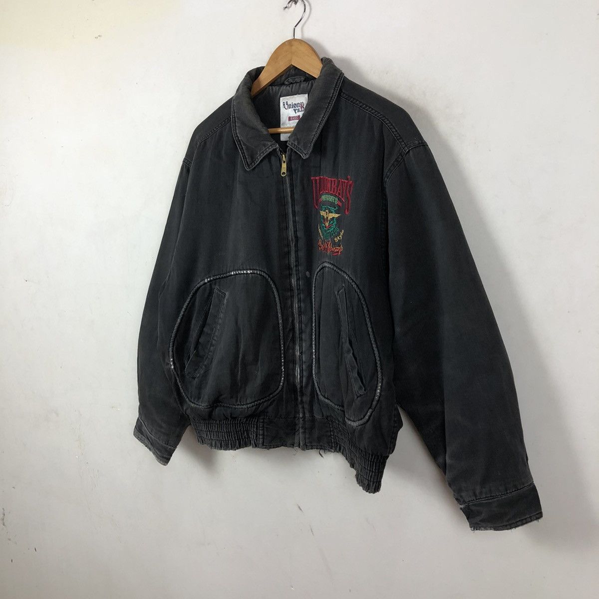 Japanese Brand VINTAGE BIGLOGO EMBROIDERY UNIONBAY'S PRESENT BOMBER JACKET Size US L / EU 52-54 / 3 - 3 Thumbnail