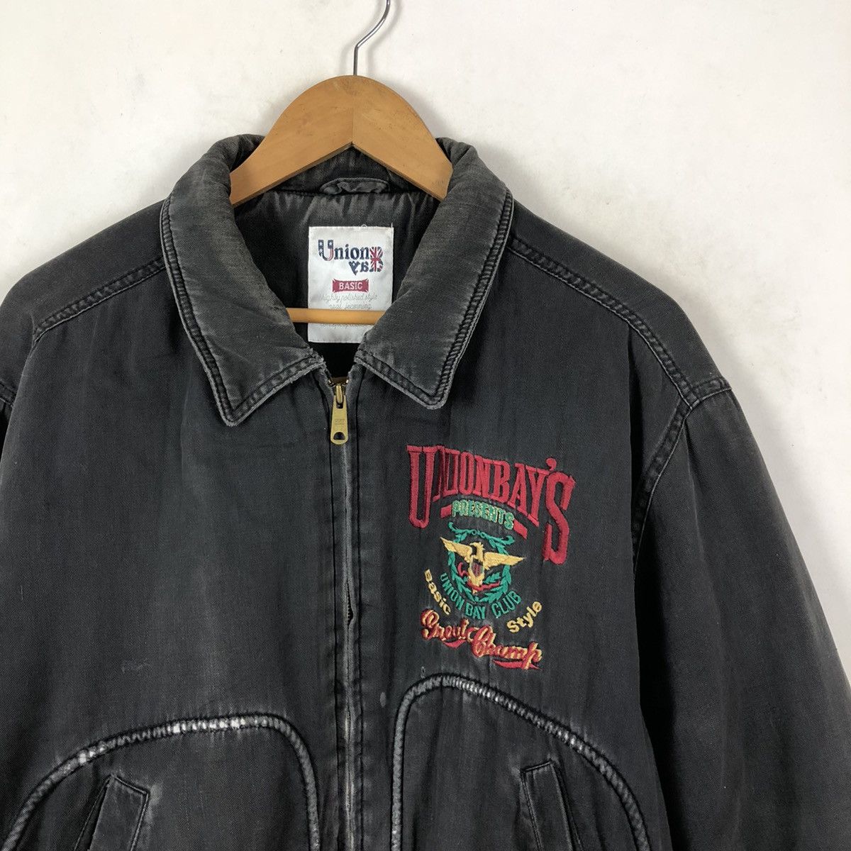 Japanese Brand VINTAGE BIGLOGO EMBROIDERY UNIONBAY'S PRESENT BOMBER JACKET Size US L / EU 52-54 / 3 - 4 Thumbnail