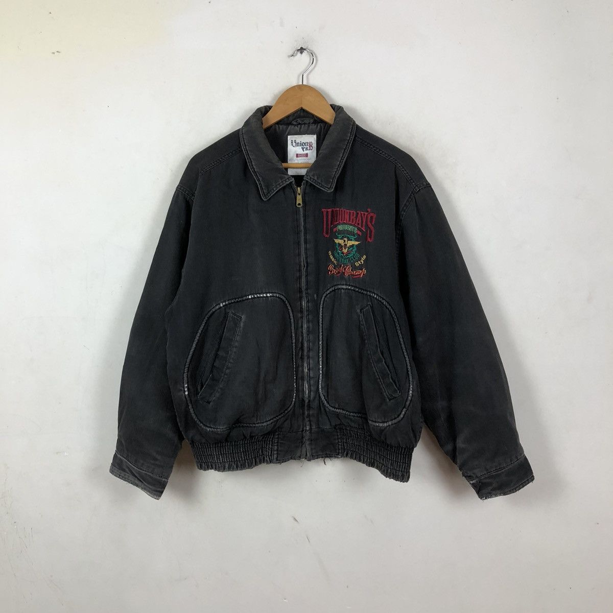 Japanese Brand VINTAGE BIGLOGO EMBROIDERY UNIONBAY'S PRESENT BOMBER JACKET Size US L / EU 52-54 / 3 - 2 Thumbnail