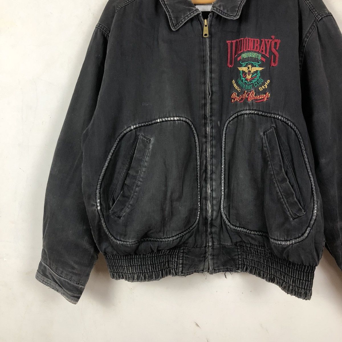 Japanese Brand VINTAGE BIGLOGO EMBROIDERY UNIONBAY'S PRESENT BOMBER JACKET Size US L / EU 52-54 / 3 - 5 Thumbnail