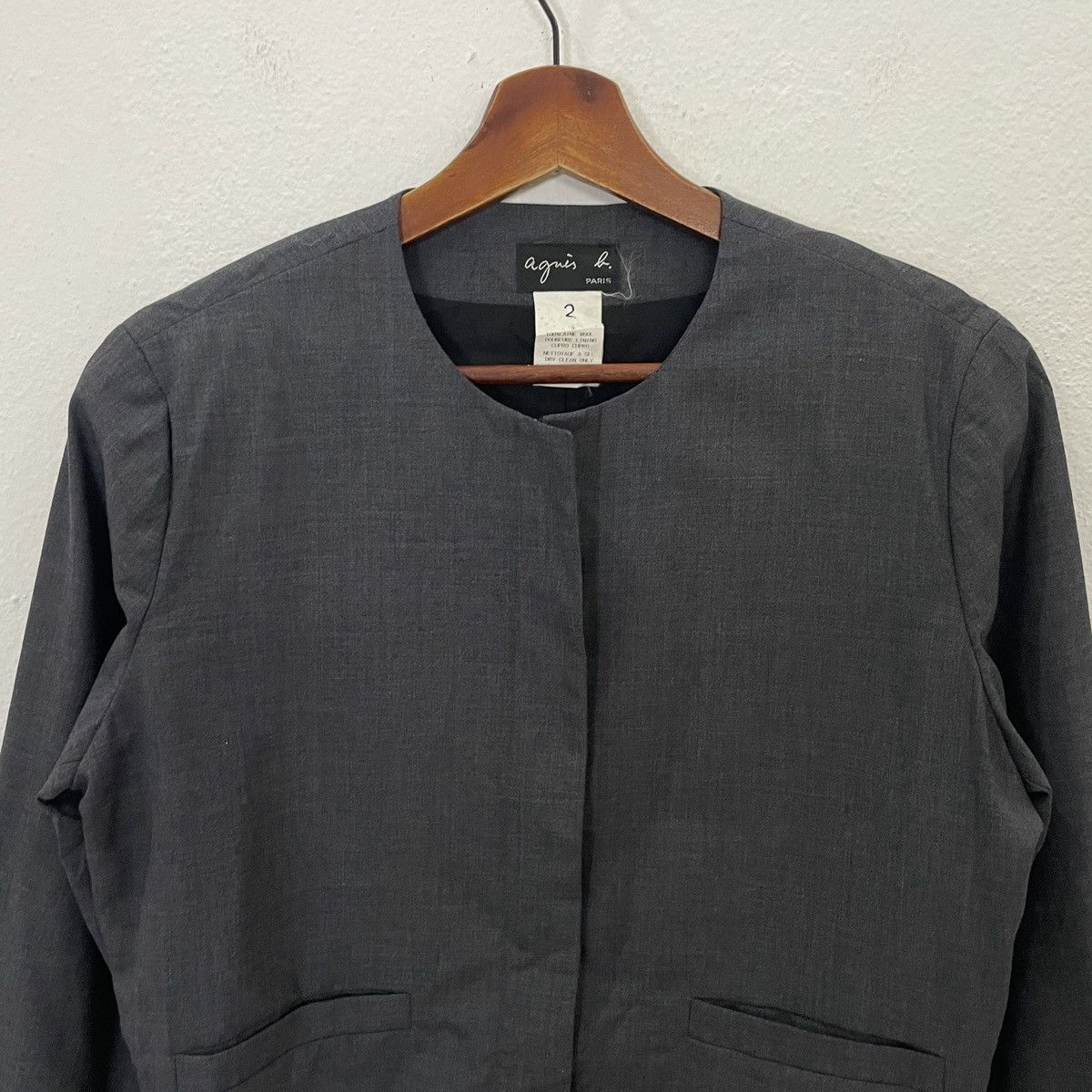 agnes b. Vintage Agnes B Tweed Jacket Size L / US 10 / IT 46 - 4 Thumbnail