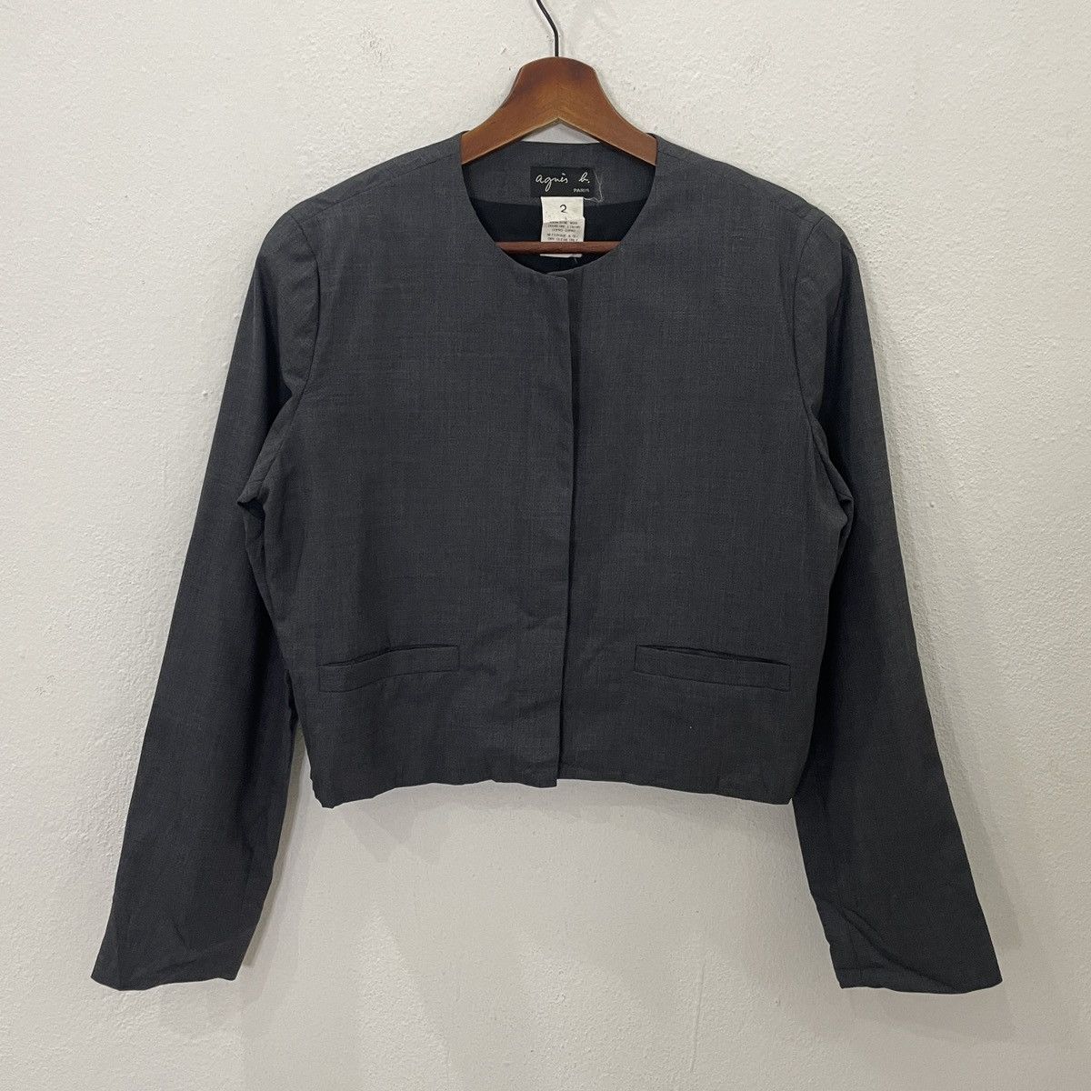 agnes b. Vintage Agnes B Tweed Jacket Size L / US 10 / IT 46 - 1 Thumbnail