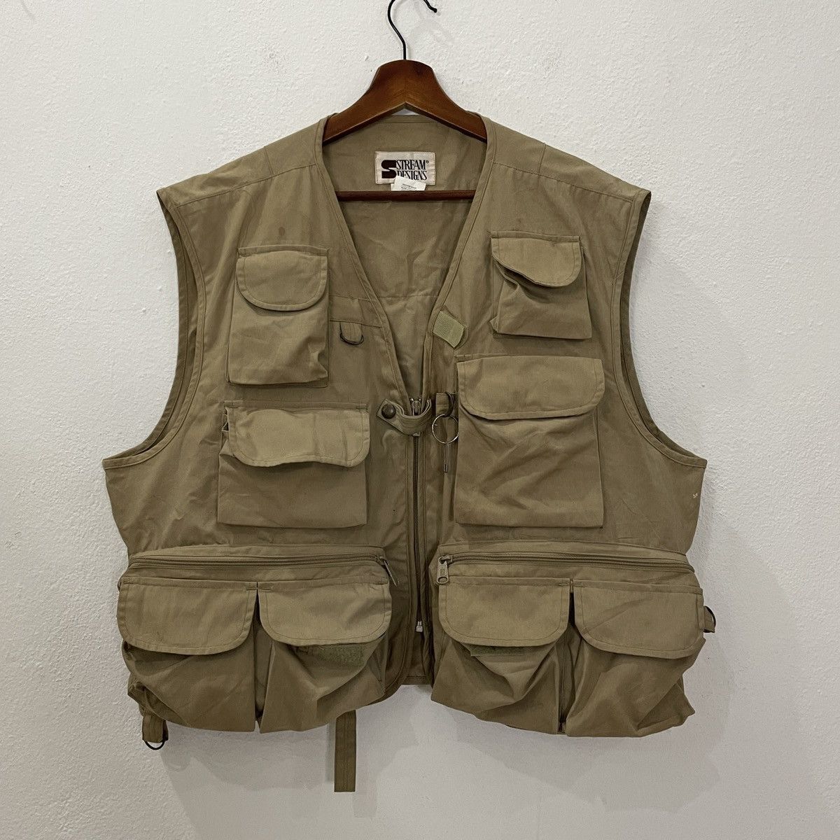 image of American Apparel Vintage Stream Design Tactical Multipocket Vest Jacket in Brown, Men's (Size XL)