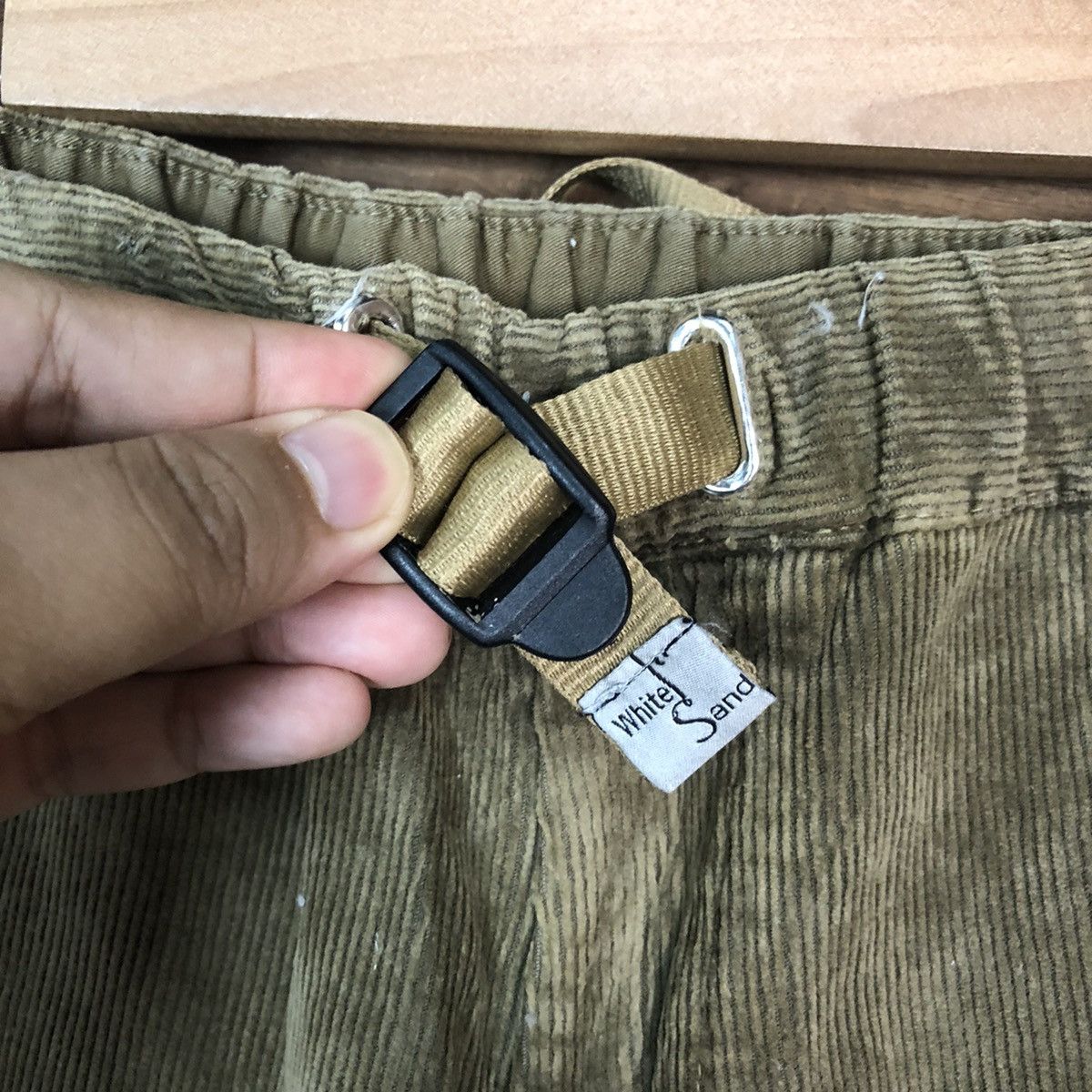 White Sand Brown distressed Corduroy Pants #7073