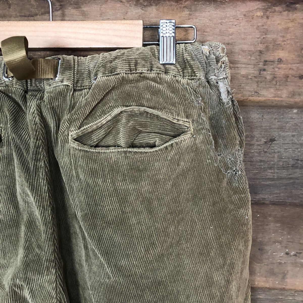 White Sand Brown distressed Corduroy Pants #7073