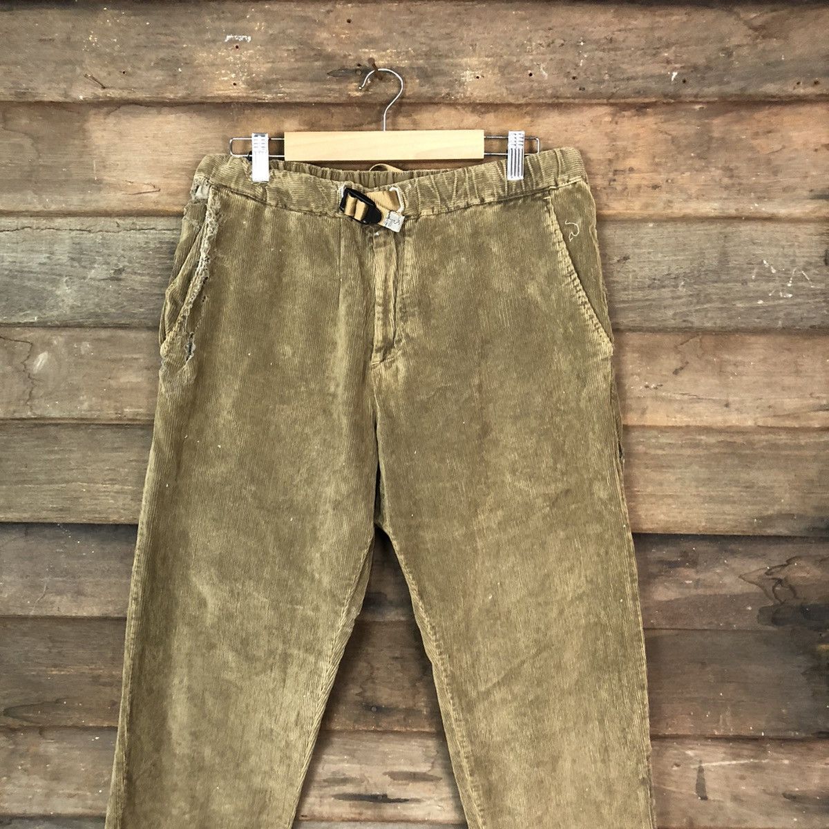 White Sand Brown distressed Corduroy Pants #7073