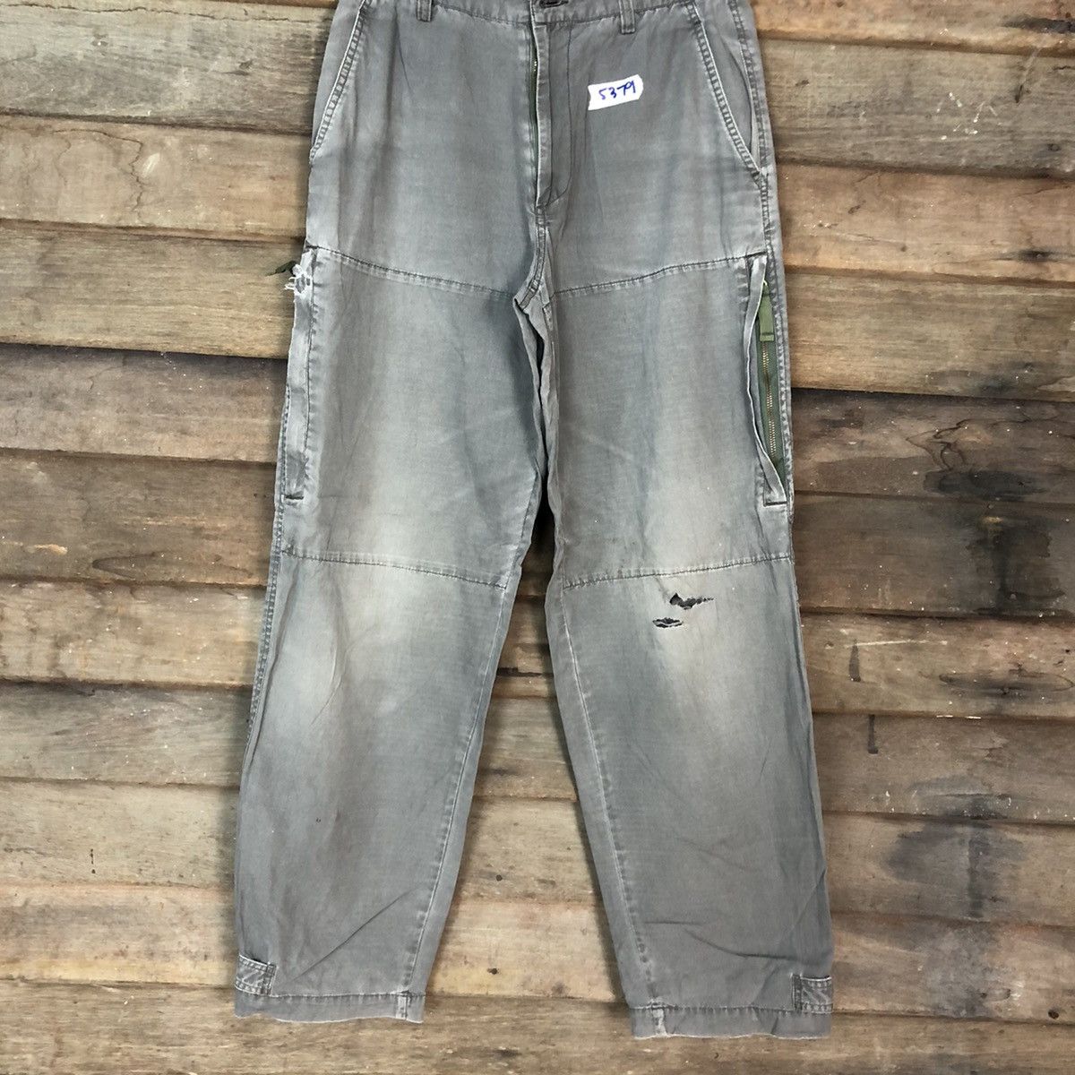 Japanese Brand Barbel Boy Grey faded distressed tactical CArgo Pants #5379 Size US 29 - 3 Thumbnail
