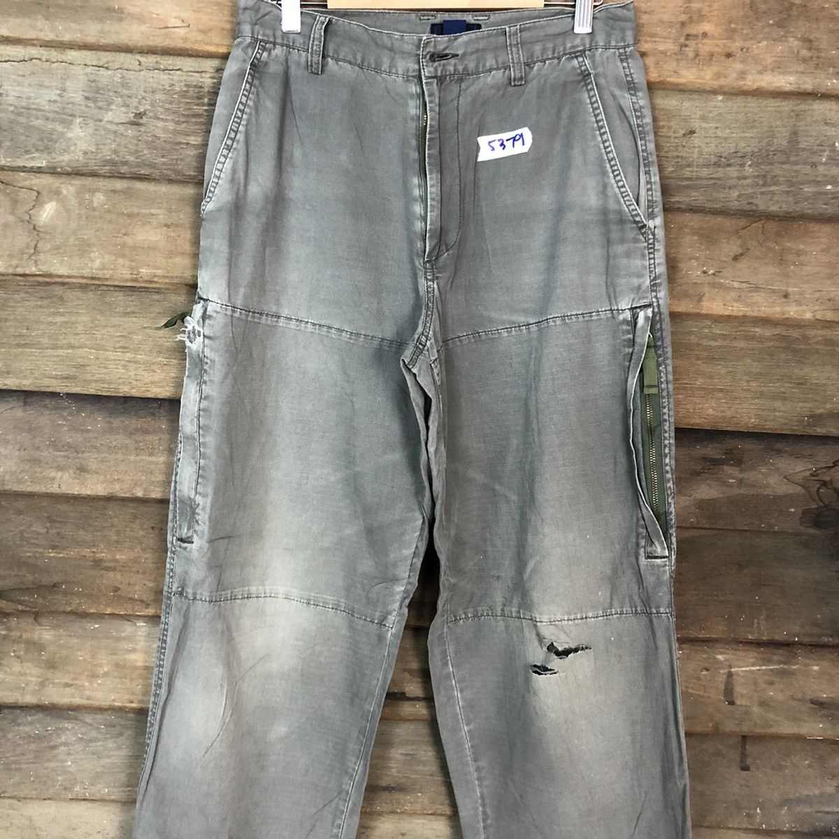 Japanese Brand Barbel Boy Grey faded distressed tactical CArgo Pants #5379 Size US 29 - 4 Thumbnail