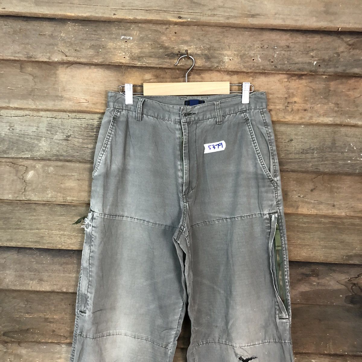 Japanese Brand Barbel Boy Grey faded distressed tactical CArgo Pants #5379 Size US 29 - 2 Thumbnail