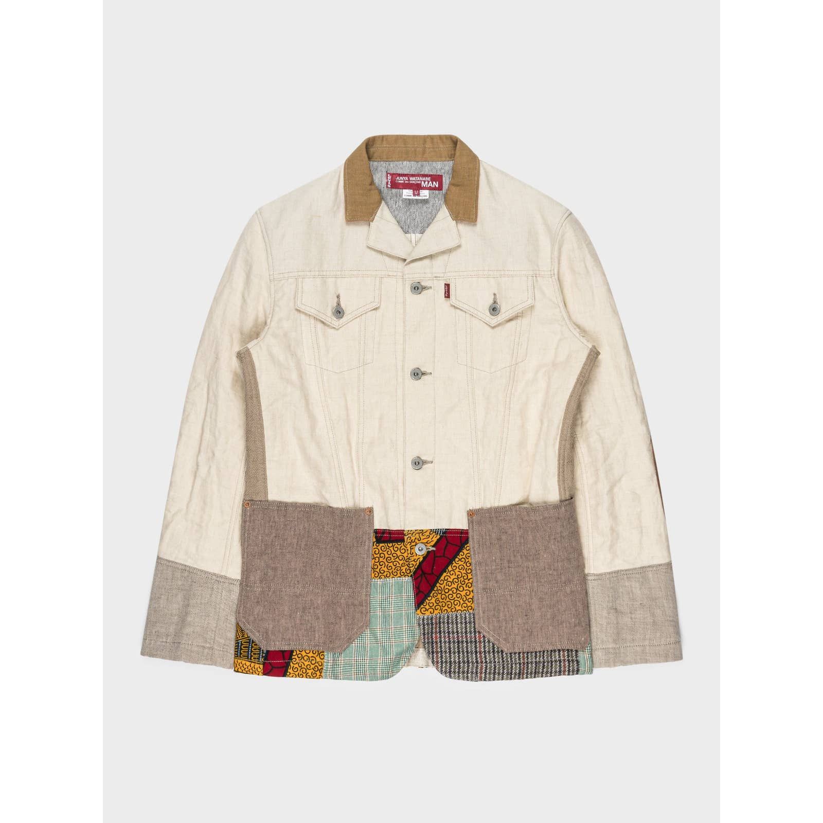 image of Junya Watanabe Patchwork Chore Coat in White, Men's (Size Medium)