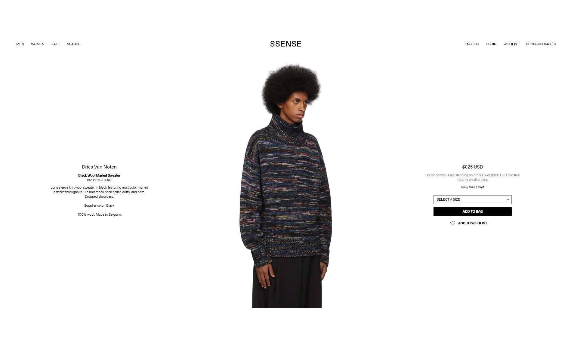Dries Van Noten Dries Van Noten FW19 Tanish Sweater - Black Marled Wool Size US M / EU 48-50 / 2 - 11 Thumbnail