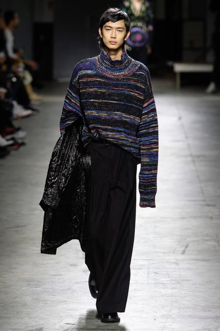 Dries Van Noten Dries Van Noten FW19 Tanish Sweater - Black Marled Wool Size US M / EU 48-50 / 2 - 1 Thumbnail