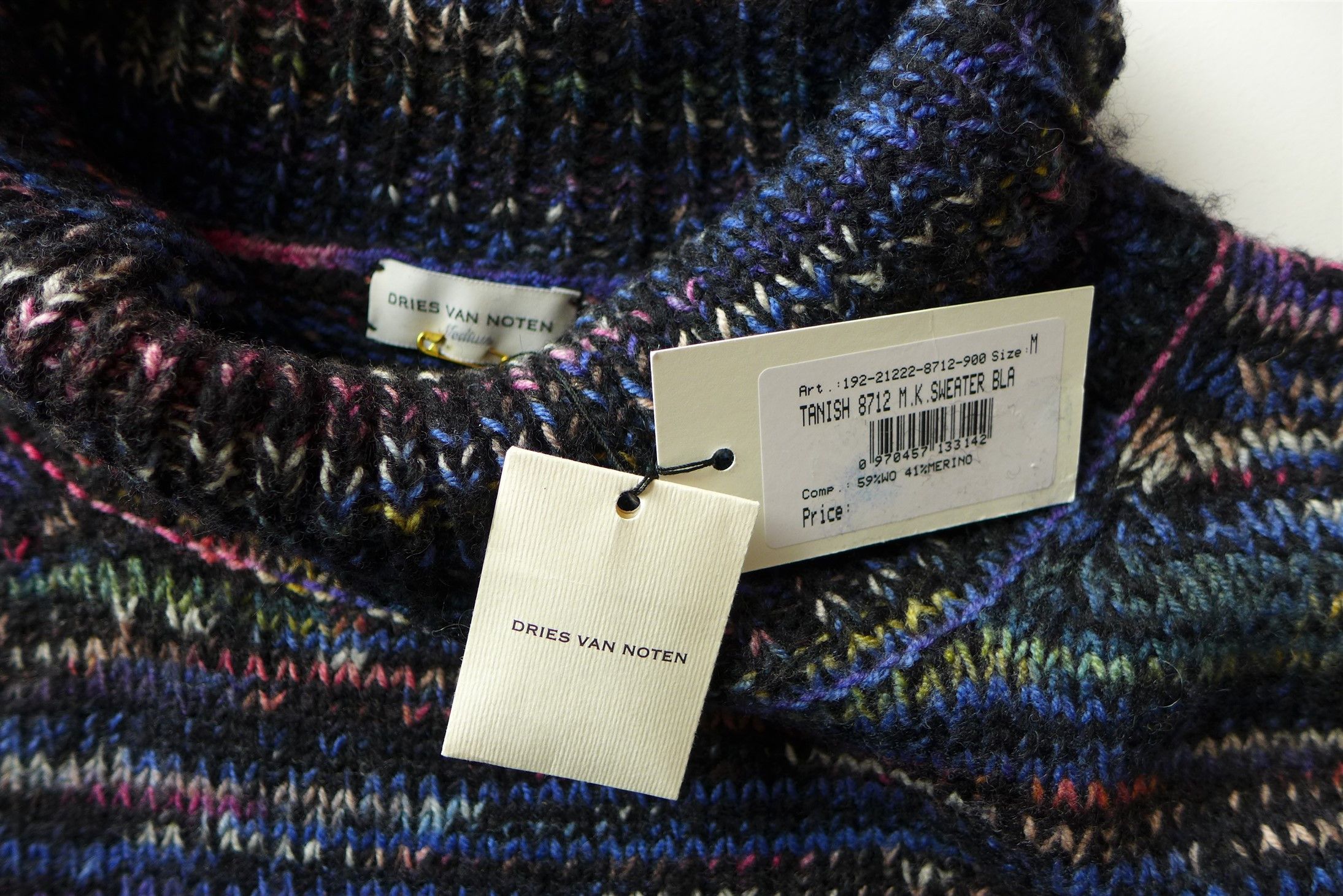 Dries Van Noten Dries Van Noten FW19 Tanish Sweater - Black Marled Wool Size US M / EU 48-50 / 2 - 15 Thumbnail