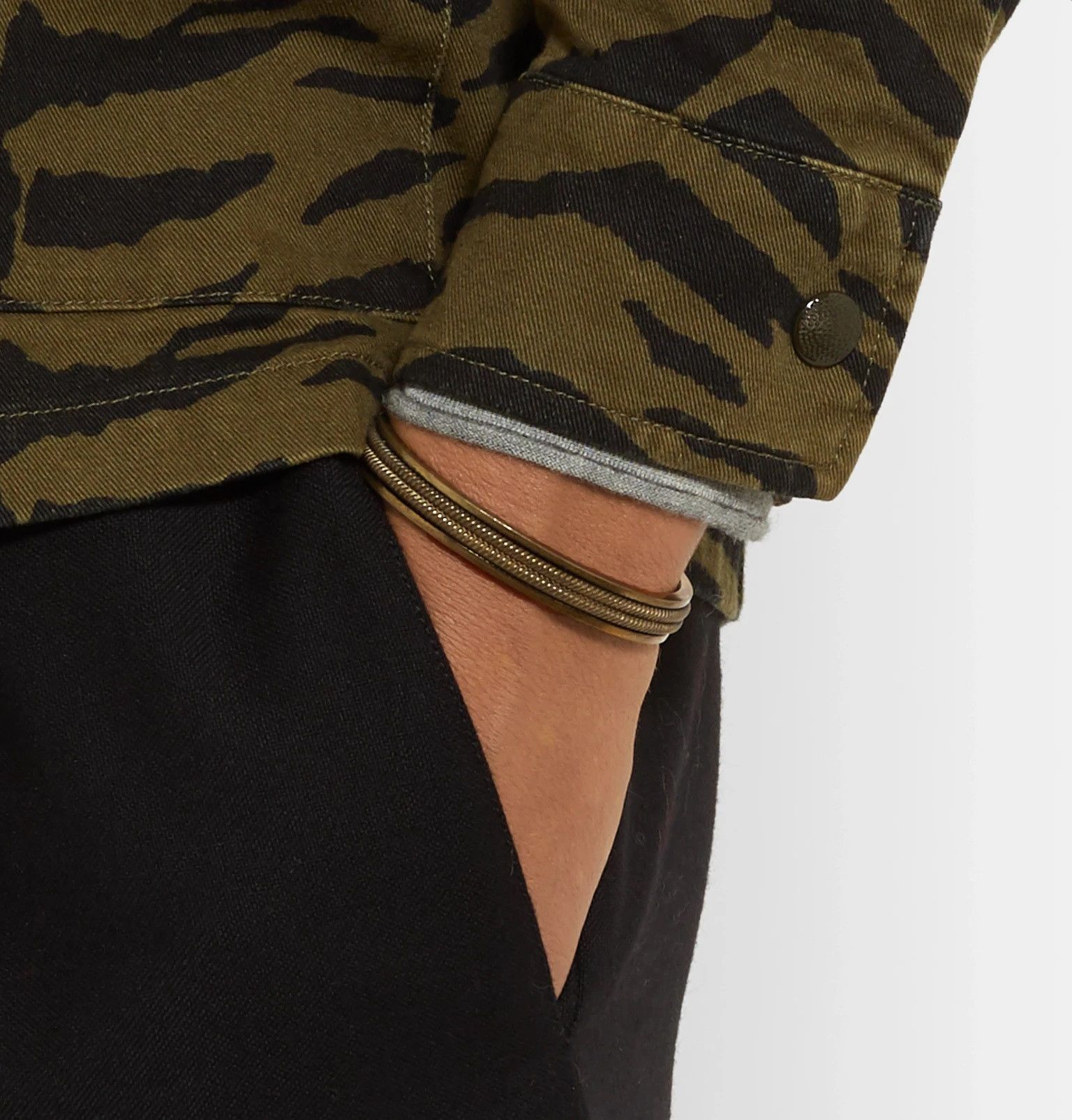 Saint Laurent Paris *Size Medium* Saint Laurent Cuff Bracelet - Gold-Tone Brass Size ONE SIZE - 9 Thumbnail