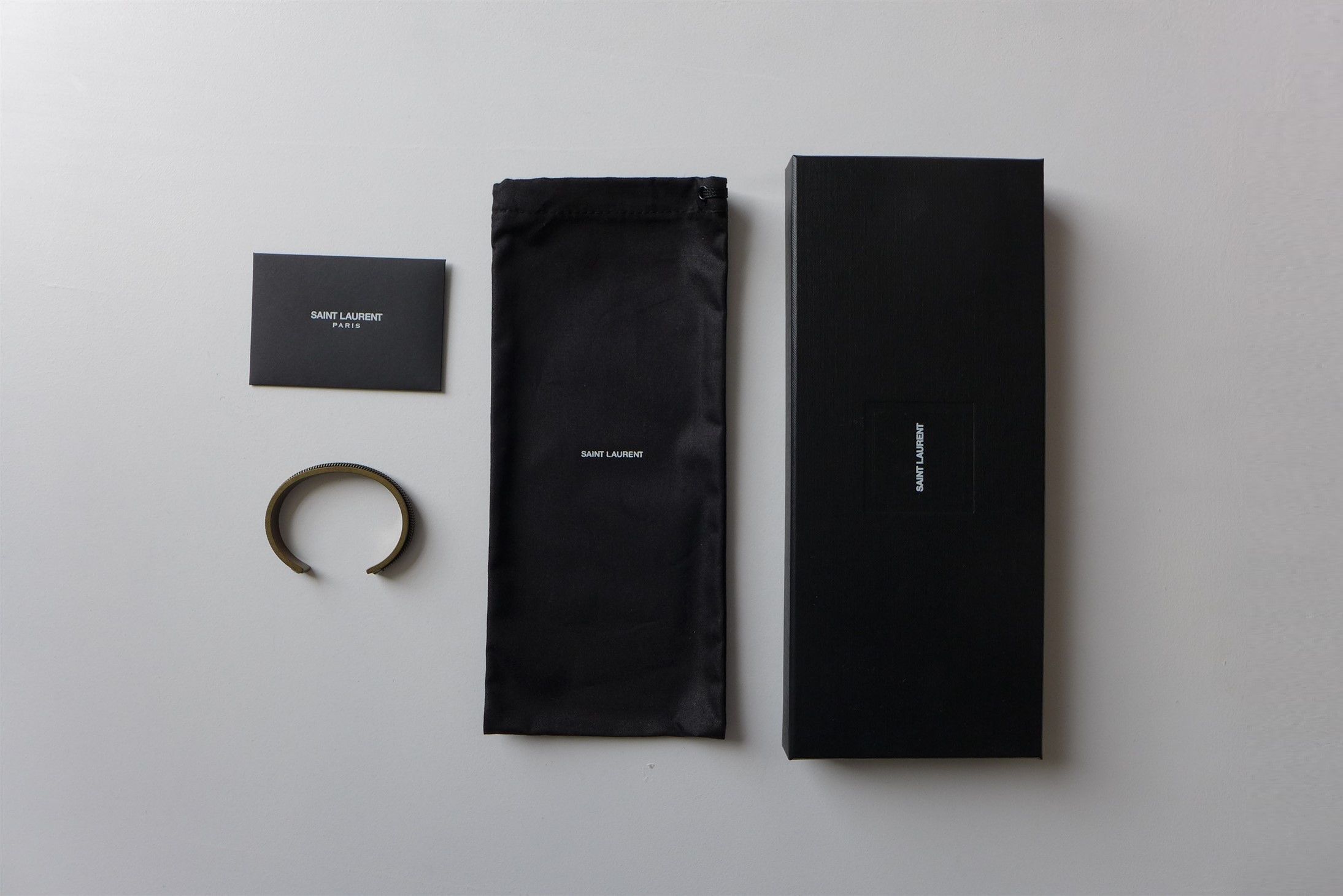 Saint Laurent Paris *Size Large* Saint Laurent Cuff Bracelet - Gold-Tone Brass Size ONE SIZE - 3 Thumbnail