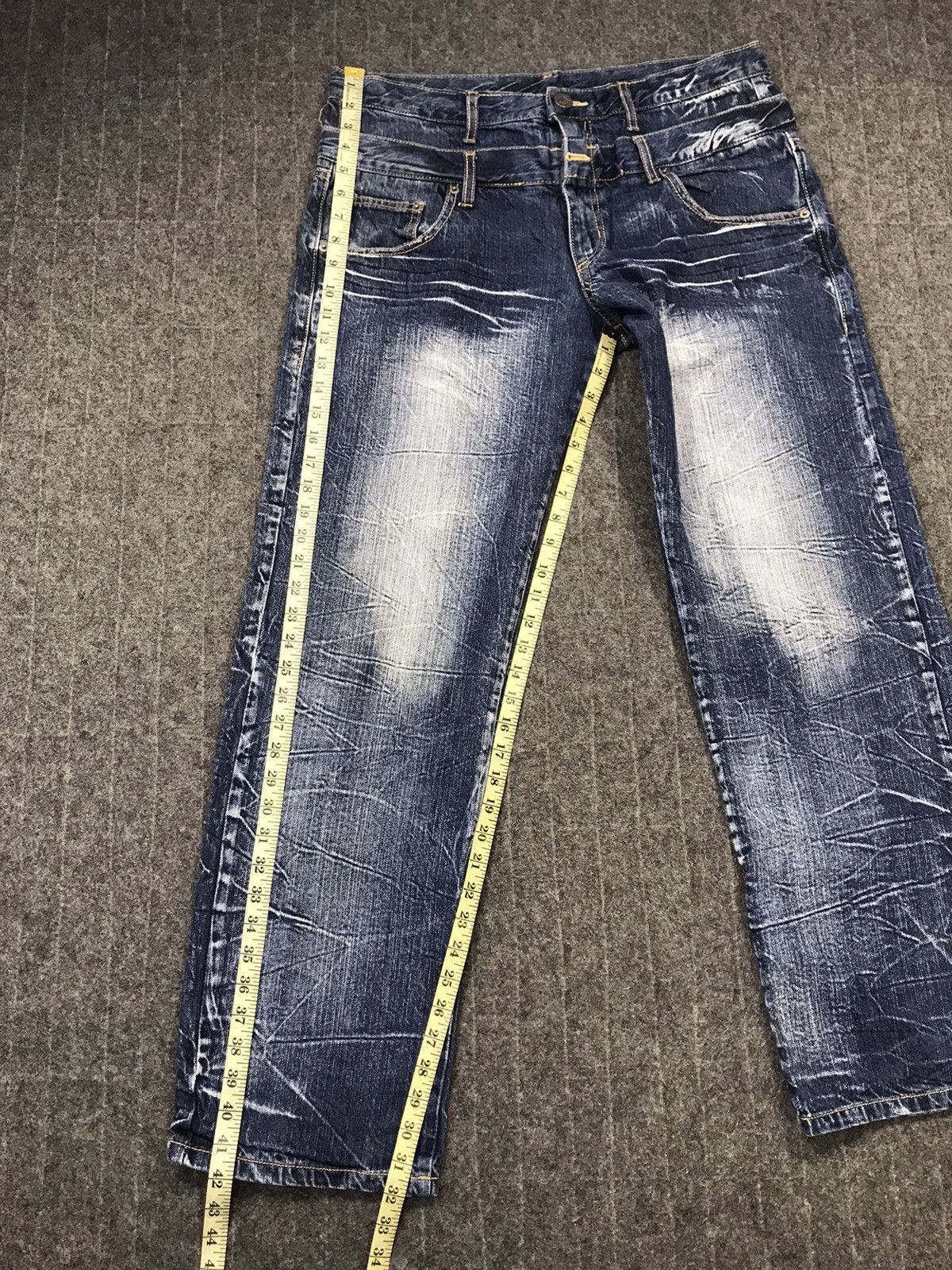 Japanese Brand Back & Forth Double Waist Wing Printed Denim Jeans Size US 36 / EU 52 - 12 Thumbnail