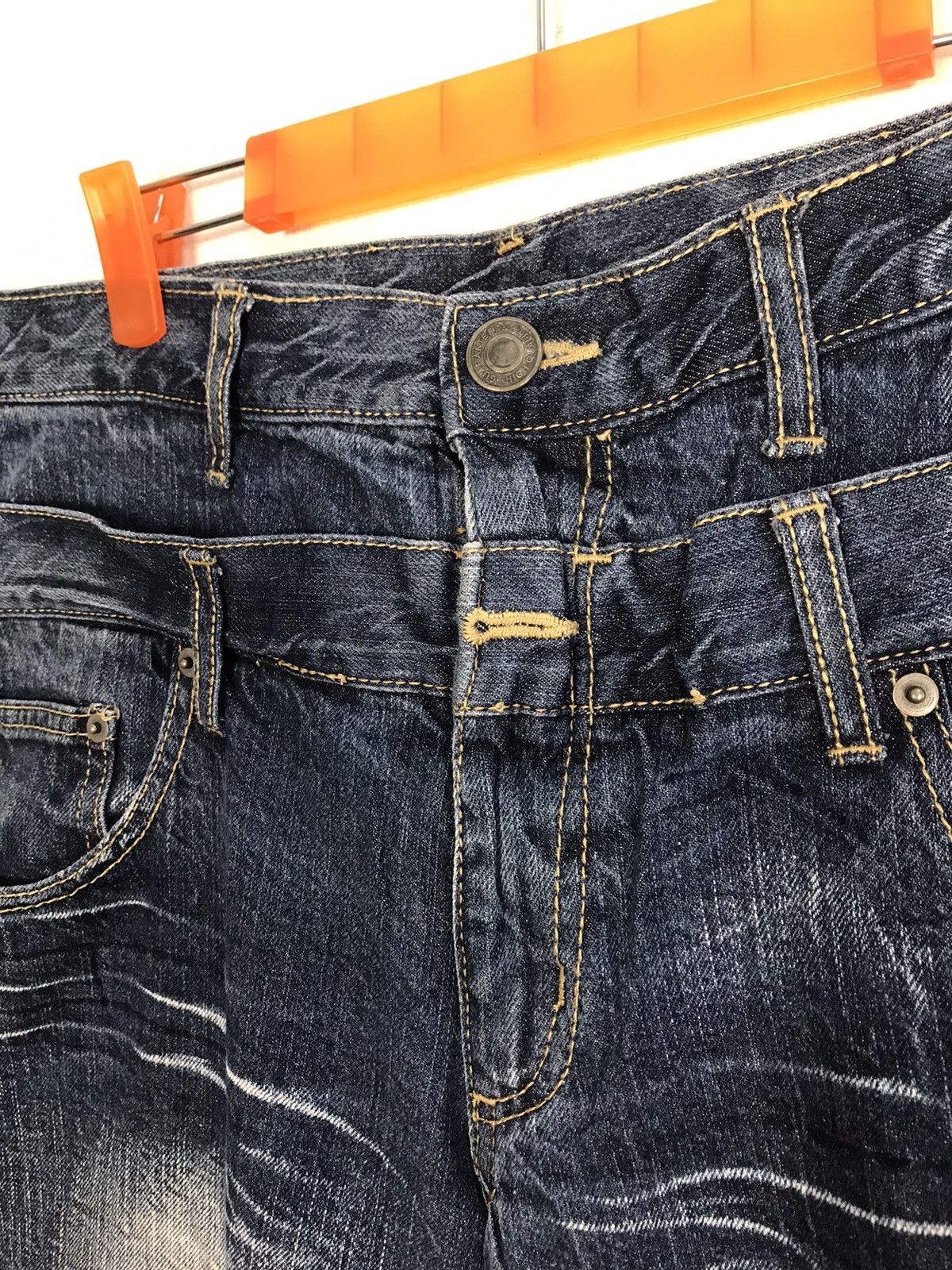 Japanese Brand Back & Forth Double Waist Wing Printed Denim Jeans Size US 36 / EU 52 - 5 Thumbnail