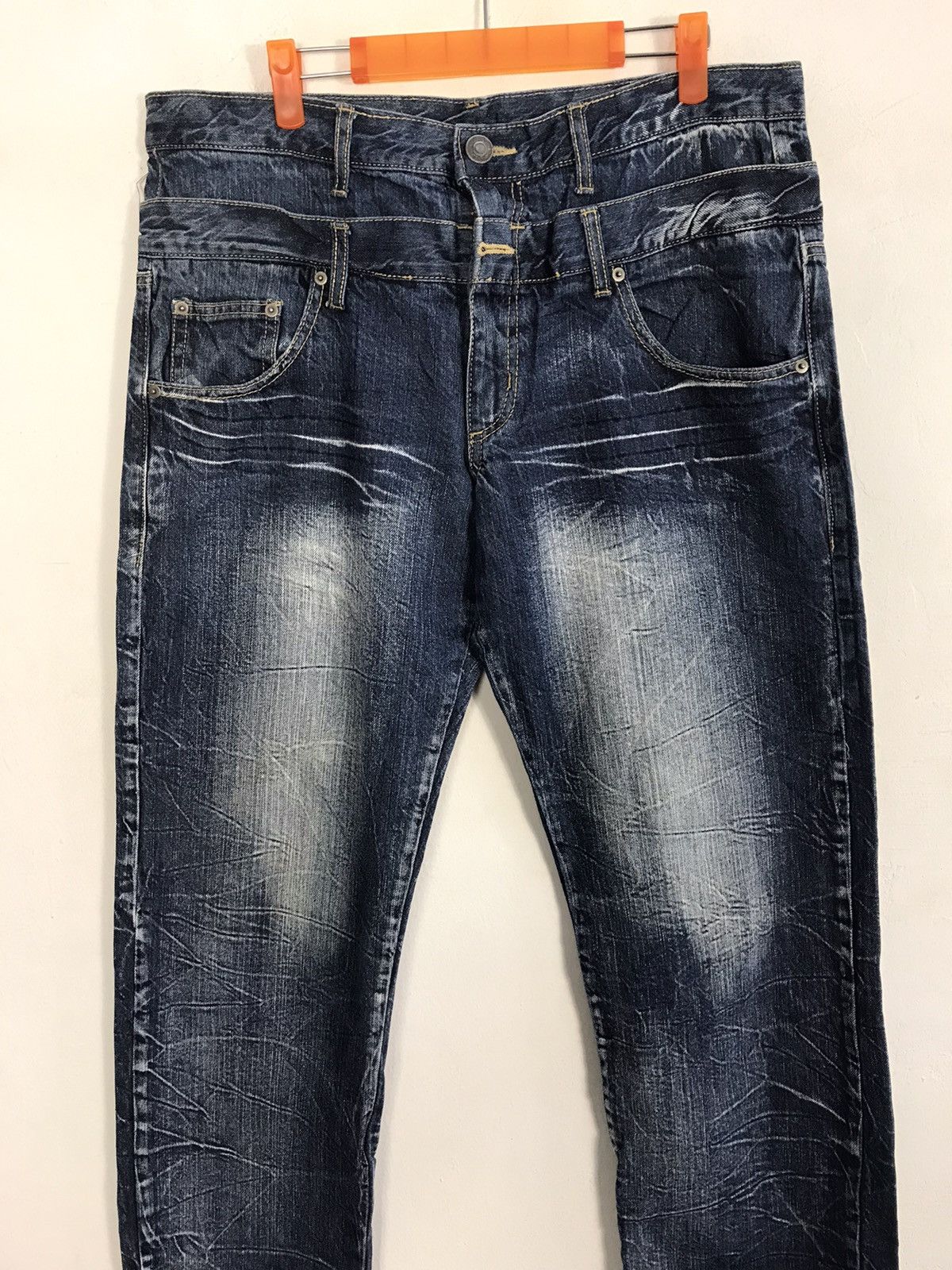 Japanese Brand Back & Forth Double Waist Wing Printed Denim Jeans Size US 36 / EU 52 - 4 Thumbnail