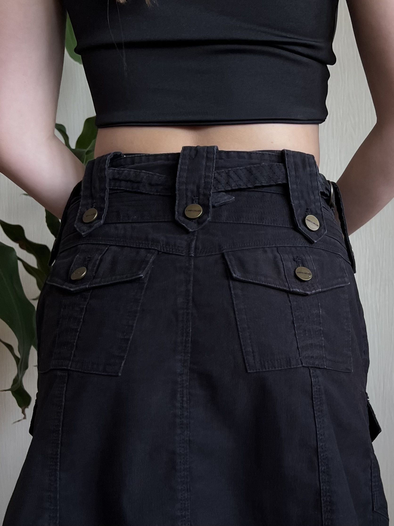 Japanese Brand 😍Y2K Karen Millen Cargo Multipocket Denim Skirt Size 27" / US 4 / IT 40 - 2 Thumbnail