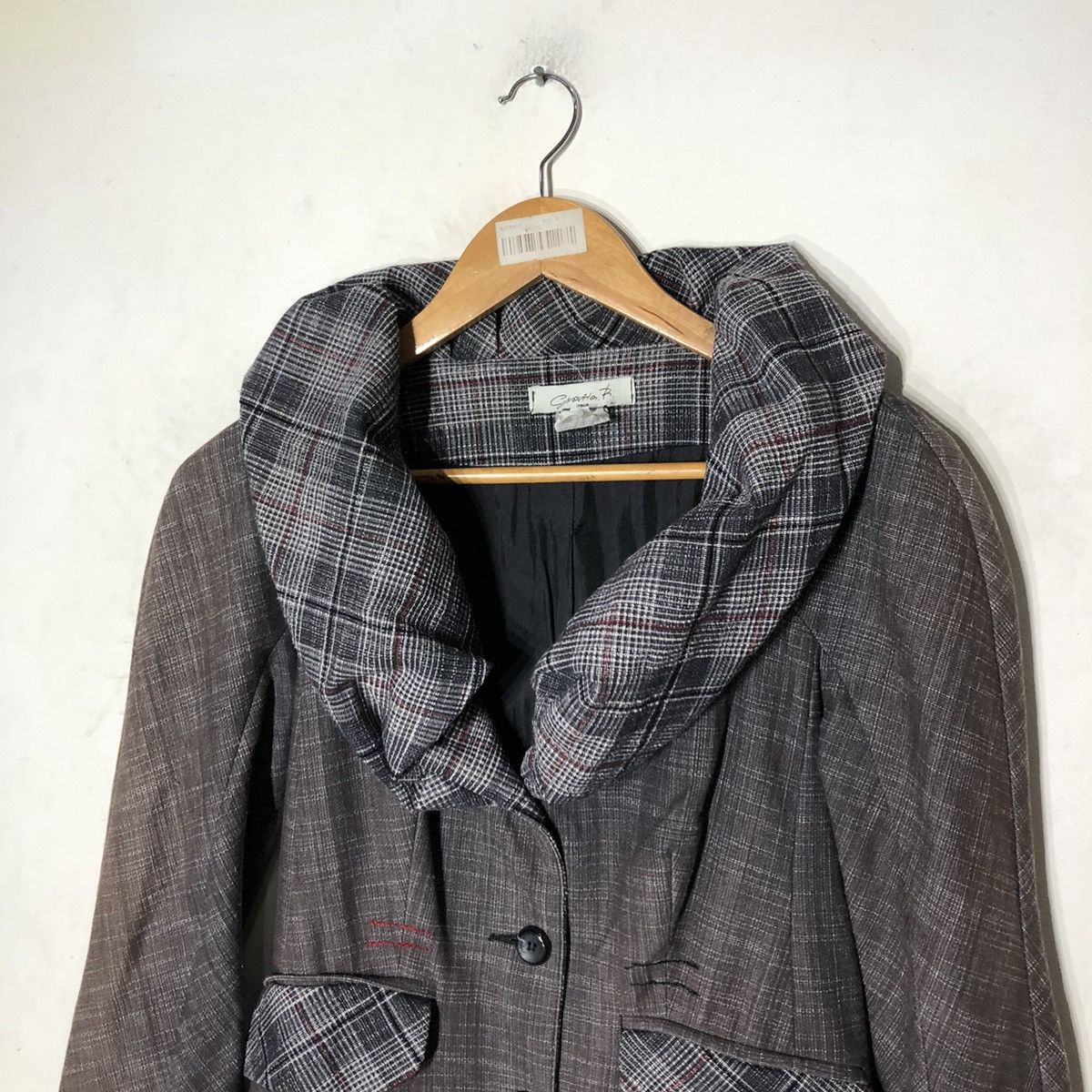 Vintage DOUBLE BREAST LONG JACKET FABRIC OF ITALY GRAVAION RI Size US S / EU 44-46 / 1 - 4 Thumbnail