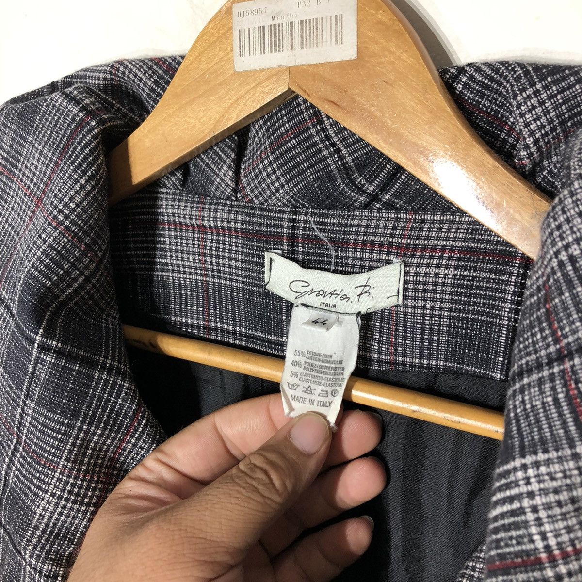 Vintage DOUBLE BREAST LONG JACKET FABRIC OF ITALY GRAVAION RI Size US S / EU 44-46 / 1 - 8 Thumbnail