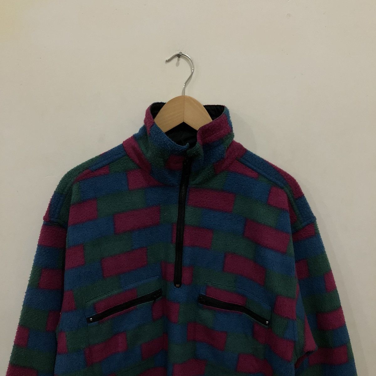 Japanese Brand SEADRAGON Box Design Half Zipper Fleece Jacket Size US L / EU 52-54 / 3 - 4 Thumbnail