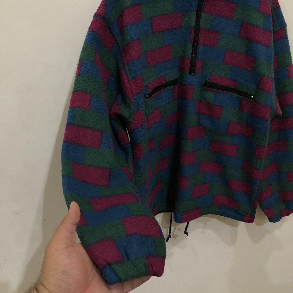 Japanese Brand SEADRAGON Box Design Half Zipper Fleece Jacket Size US L / EU 52-54 / 3 - 5 Thumbnail