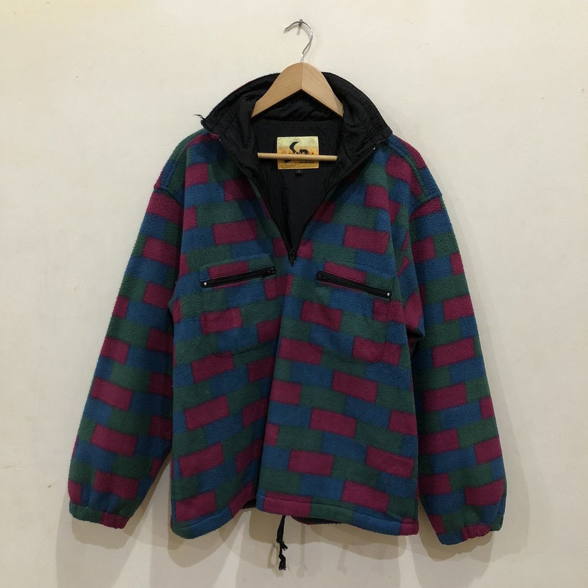 Japanese Brand SEADRAGON Box Design Half Zipper Fleece Jacket Size US L / EU 52-54 / 3 - 9 Thumbnail