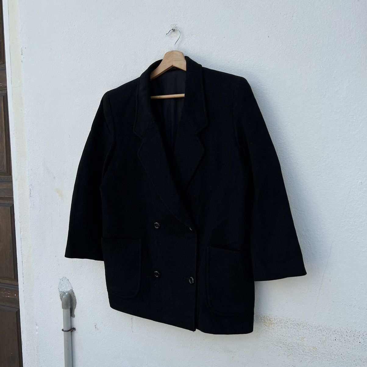 Burberry RICH DARK BLACK - DOUBLE BREAST WOOL JACKET COAT Size US M / EU 48-50 / 2 - 2 Thumbnail