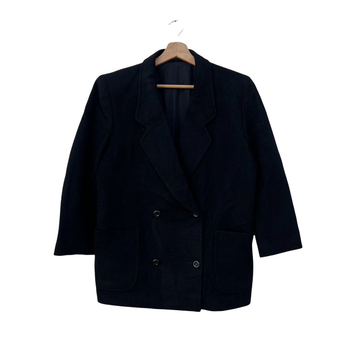 Burberry RICH DARK BLACK - DOUBLE BREAST WOOL JACKET COAT Size US M / EU 48-50 / 2 - 1 Thumbnail