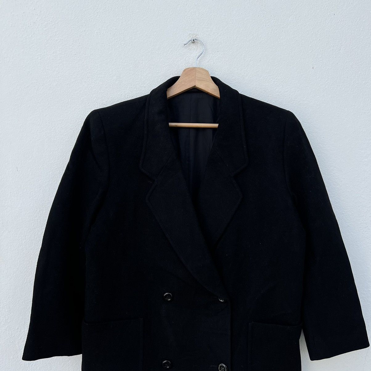 Burberry RICH DARK BLACK - DOUBLE BREAST WOOL JACKET COAT Size US M / EU 48-50 / 2 - 3 Thumbnail