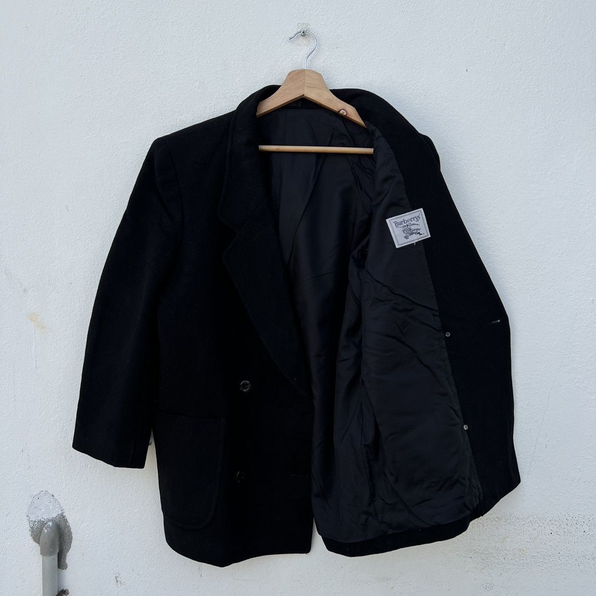 Burberry RICH DARK BLACK - DOUBLE BREAST WOOL JACKET COAT Size US M / EU 48-50 / 2 - 8 Thumbnail