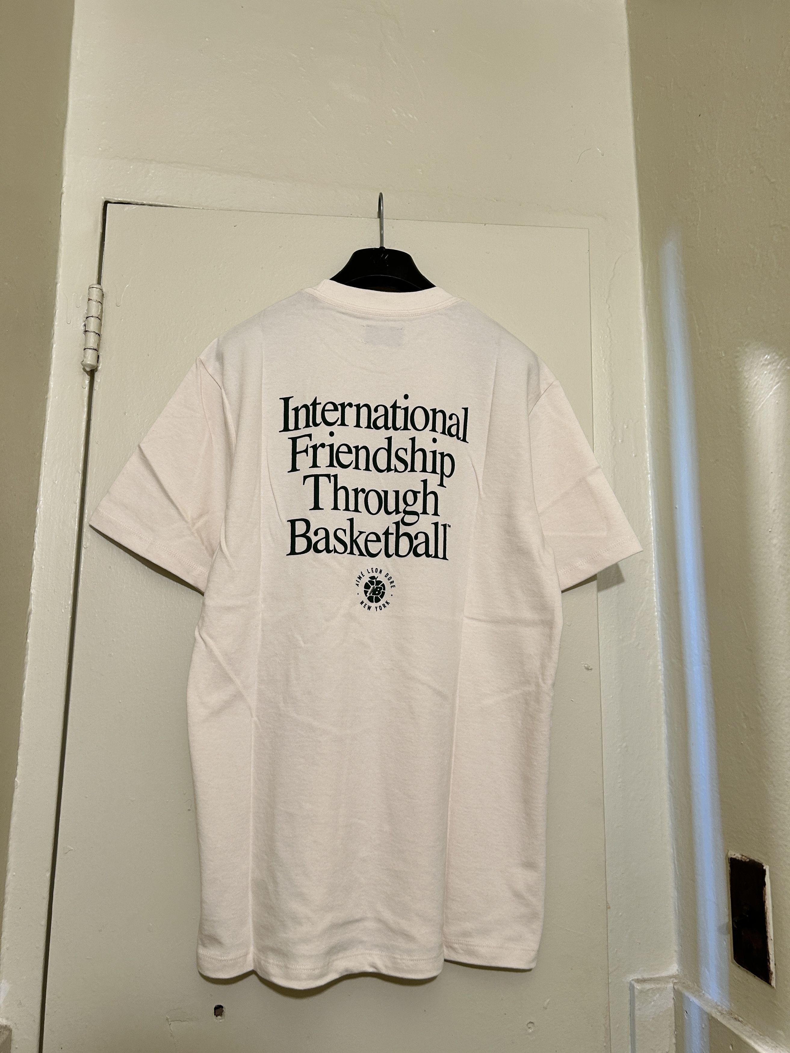 image of Aime Leon Dore x New Balance Ald / New Balance Ss Graphic Tee in Beige, Men's (Size Medium)