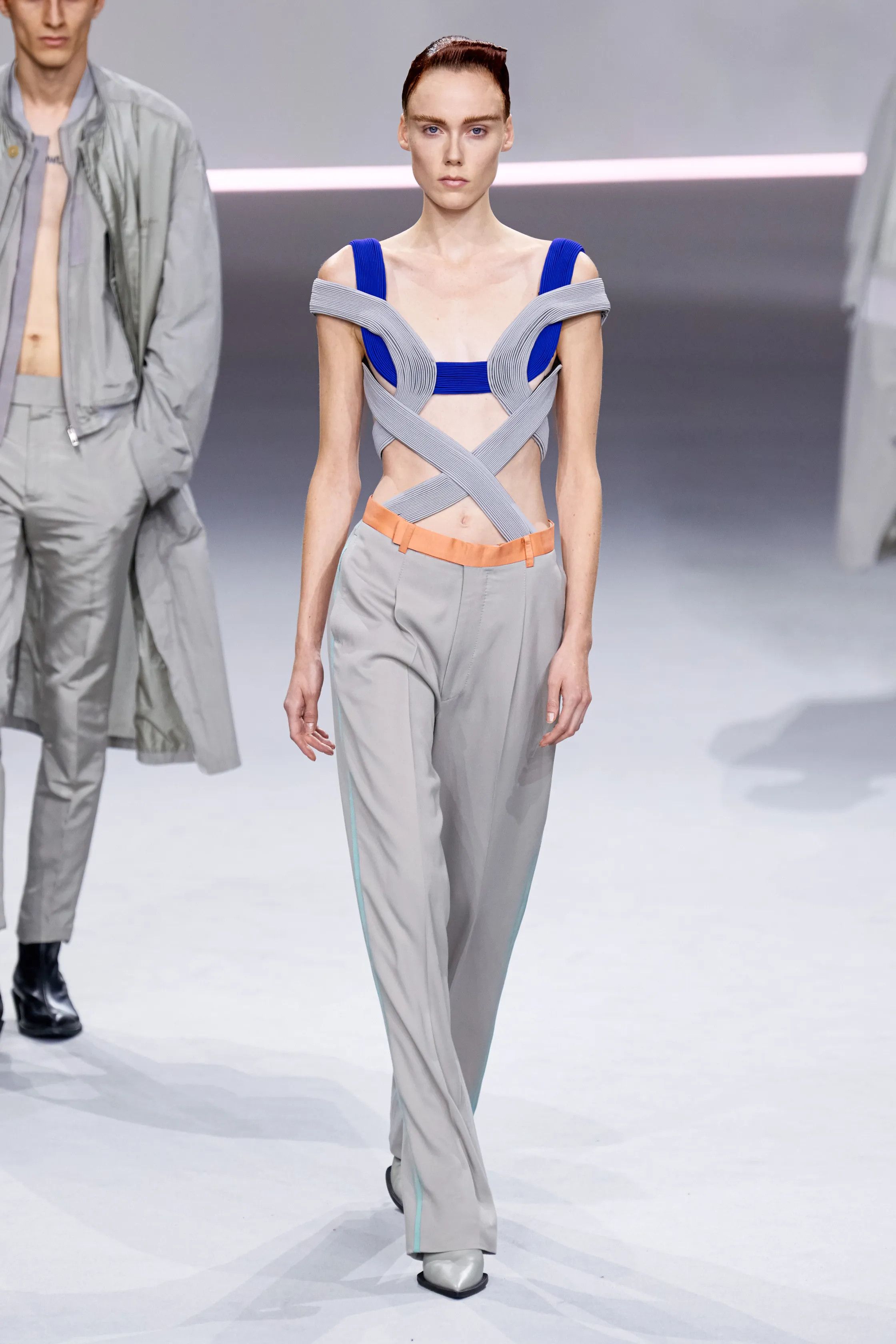 image of Haider Ackermann Ss20 Bondi Light Grey Trousers Sample, Men's (Size 30)