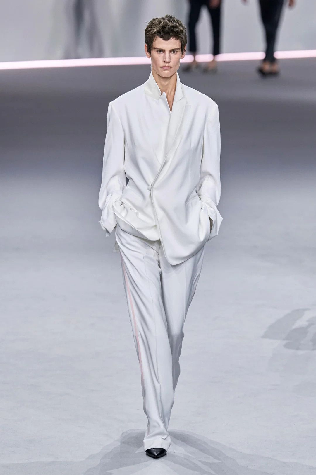 image of Haider Ackermann Ss20 White Oversized Trousers Sample, Men's (Size 32)