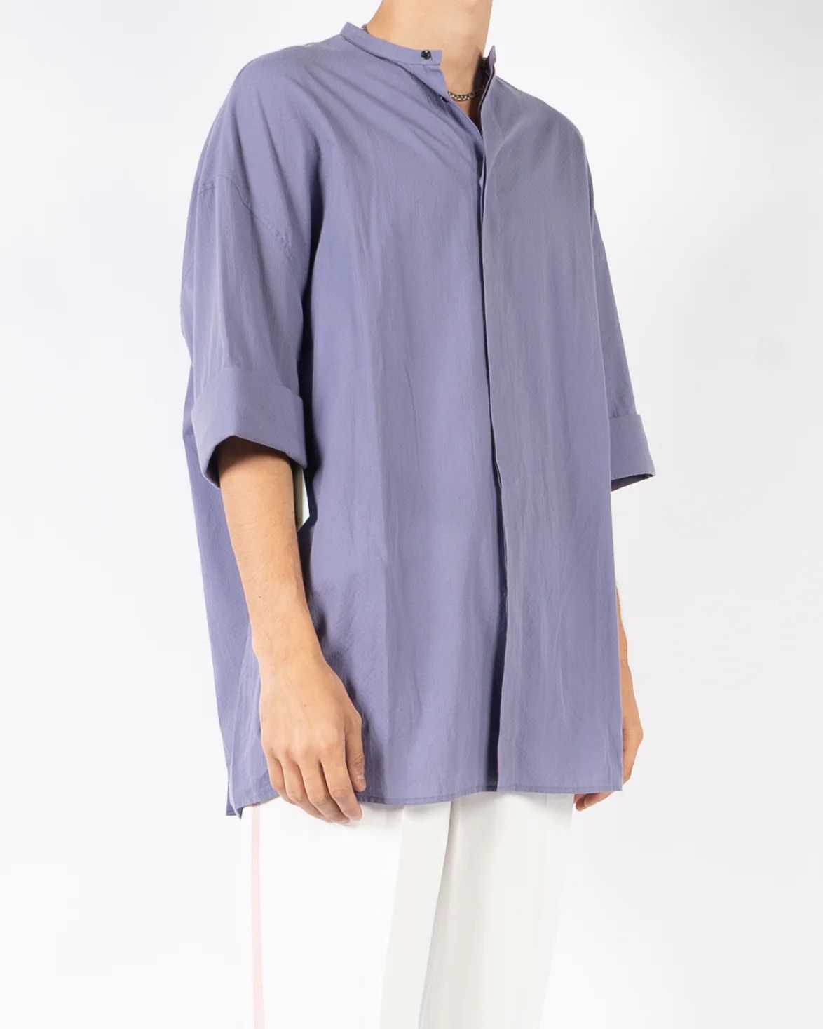 Haider Ackermann SS18 Lilac Oversized Short-Sleeve Shirt Size US S / EU 44-46 / 1 - 1 Thumbnail